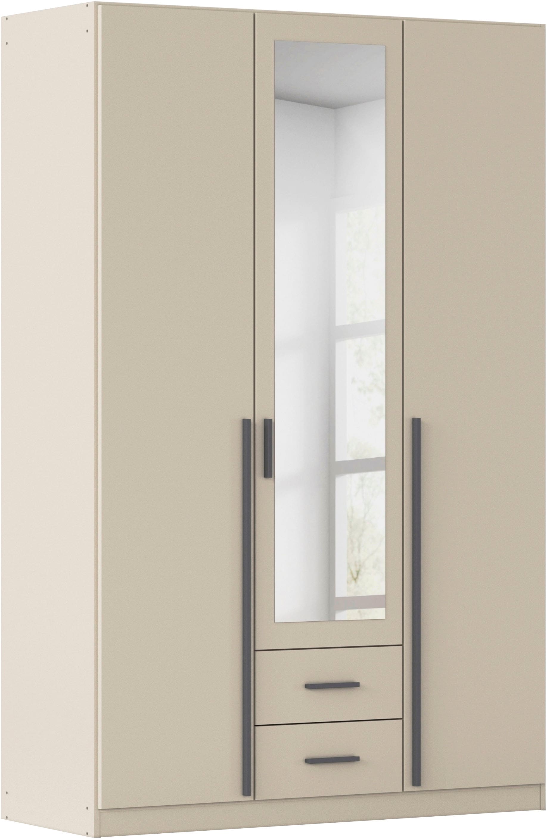 rauch Kleiderschrank "Schrank Garderobe Ankleide GAMMA Breiten 91/136/181/226/271/315/360 cm" in 3 Ausstattungen BASIC/CLASSIC/PREMIUM (inkl. SOFT-CLOSE-Funktion), verschiedene Griff-Varianten, mit Spiegel TOPSELLER MADE IN GERMANY