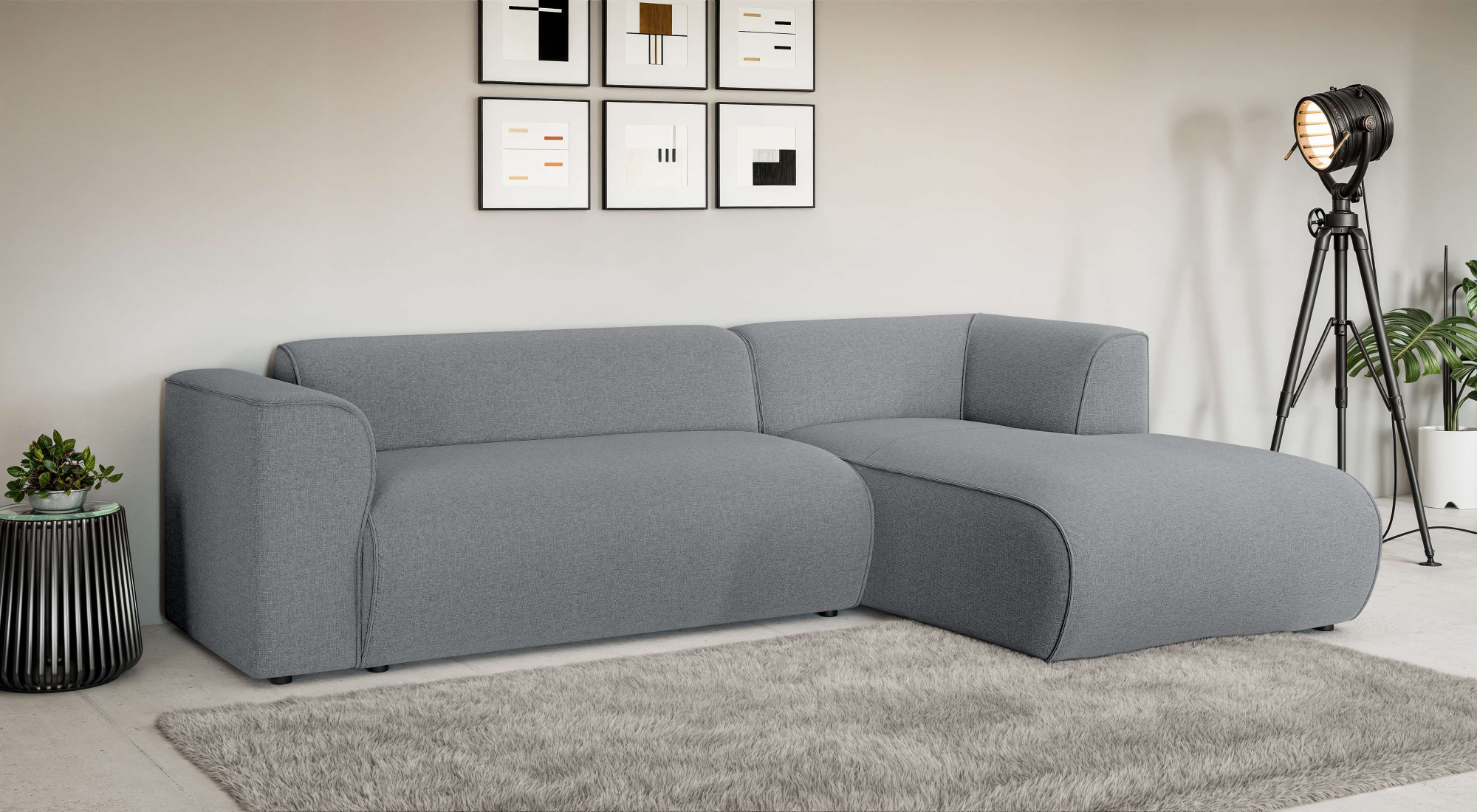 Home affaire Ecksofa "GENTON L-Form (257 cm), zeitlos & stilvolles Design," Aufwendig gepolstert, in Cord, Chenille und Struktur