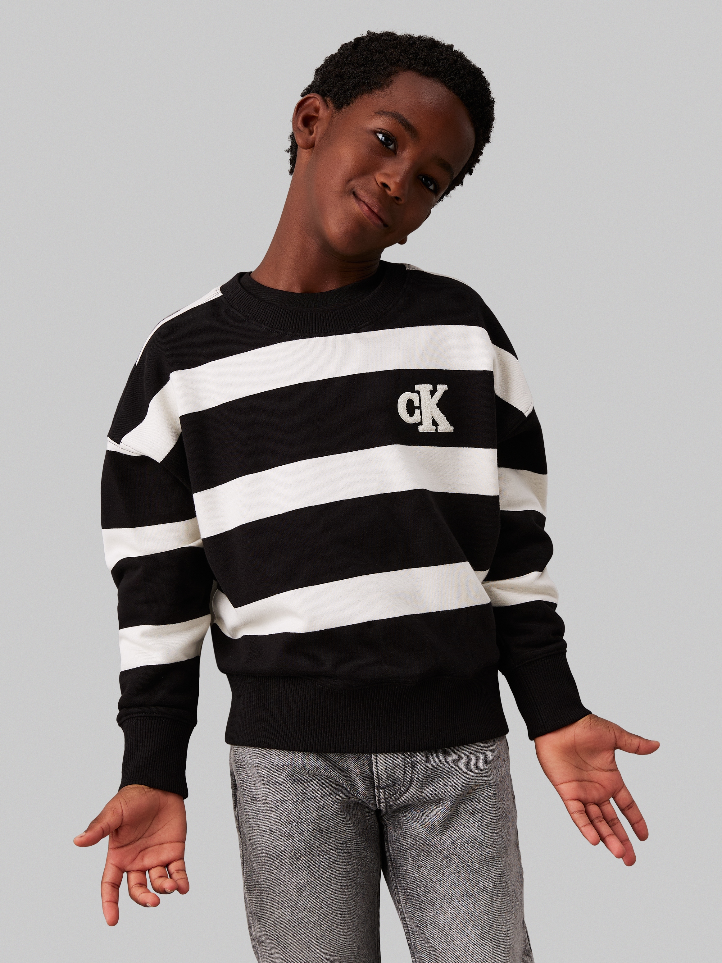 Sweatshirt »Striped Modern Comfort Cn«, für Kinder bis 16 Jahre und mit Logopatch