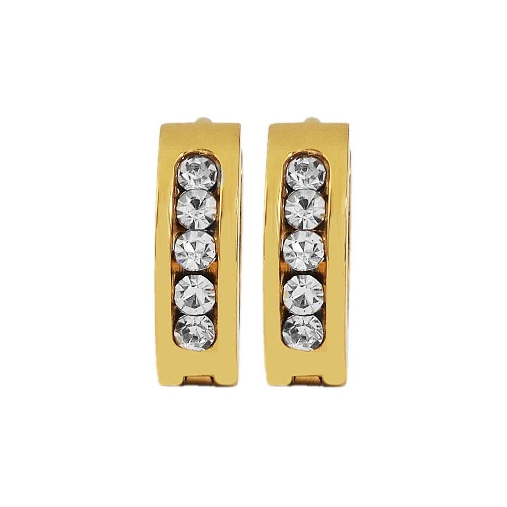 Adelia´s Klappcreolen "Damen Ohrringe – Klappcreole aus Edelstahl mit Stras günstig online kaufen