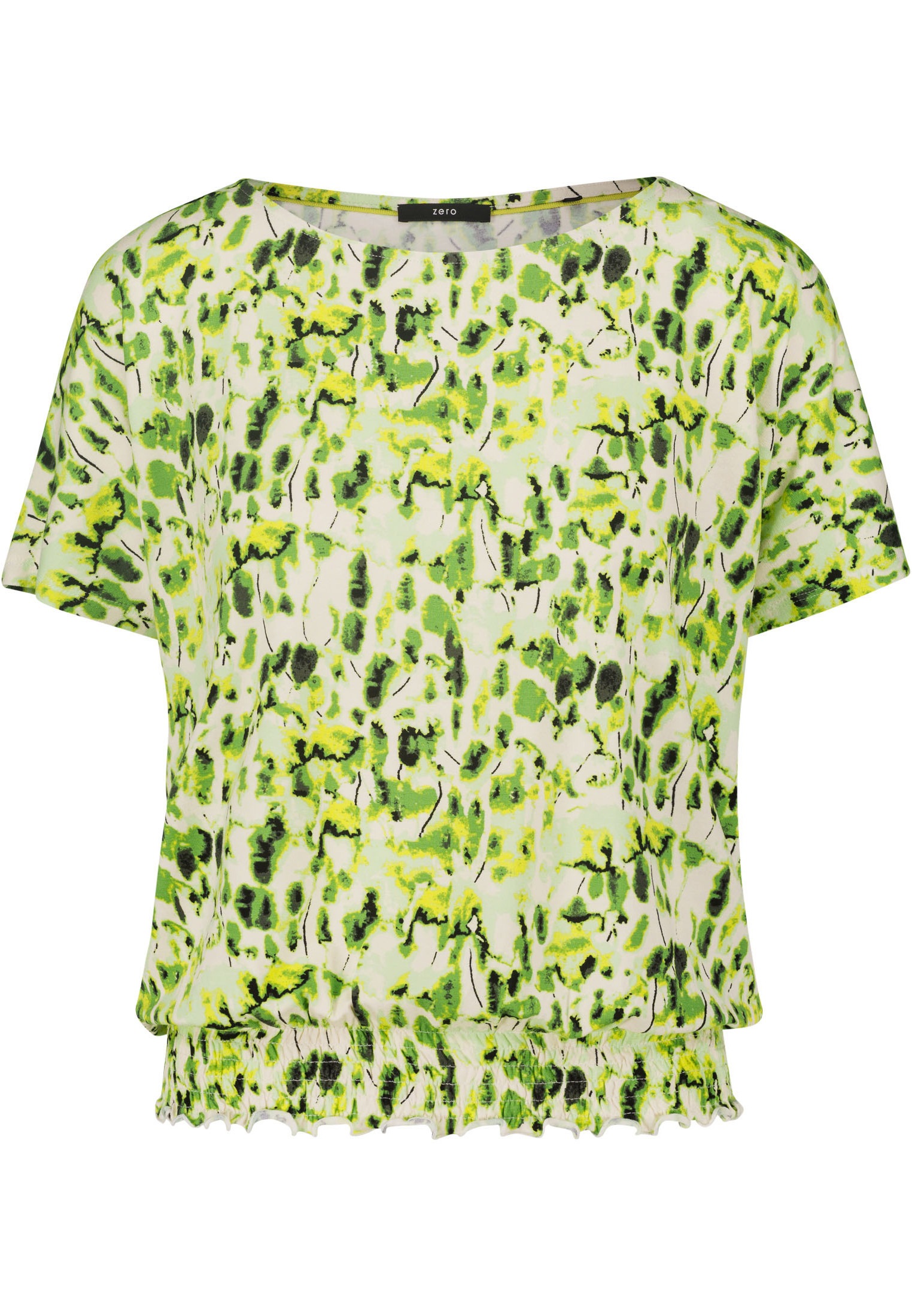 Zero Kurzarmshirt »zero Shirt kurzarm mit gerafftem Saum«, (1 tlg.), Rüschen