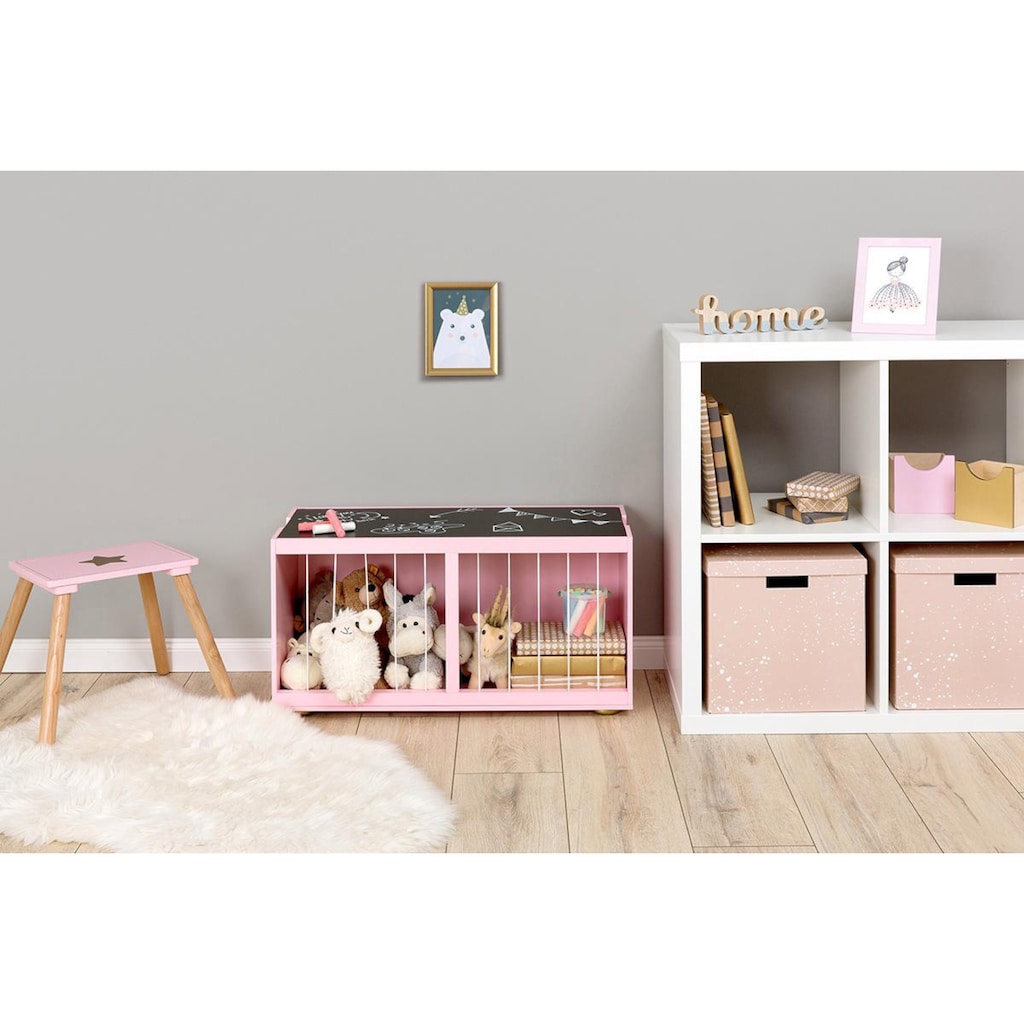 MUSTERKIND® Truhe »Tilia, rosé/gold«, mit Kreidetafel