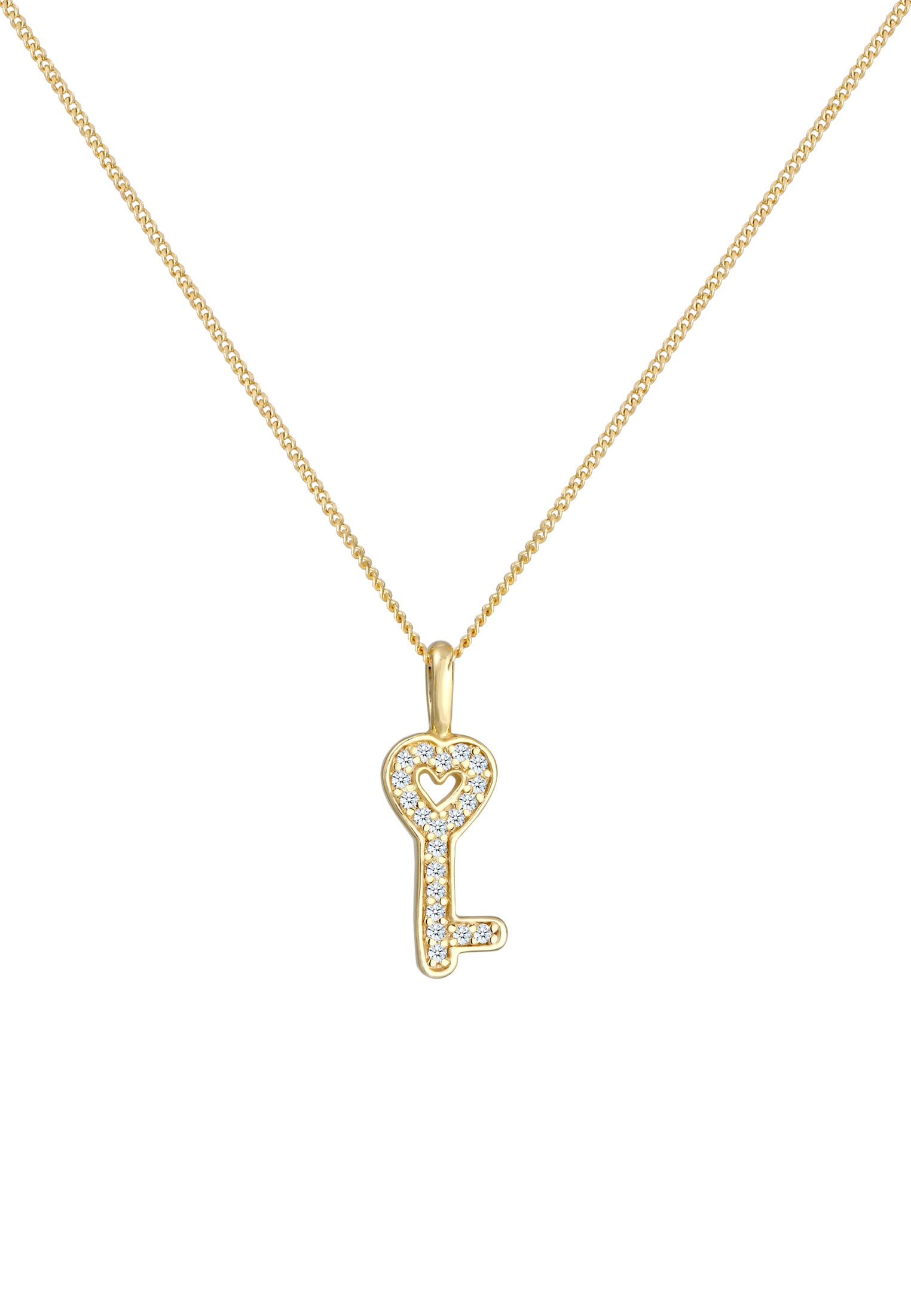 Elli DIAMONDS Collierkettchen »Schlüssel Elegant Diamant (0.1 ct.) 585 Gelbgold«