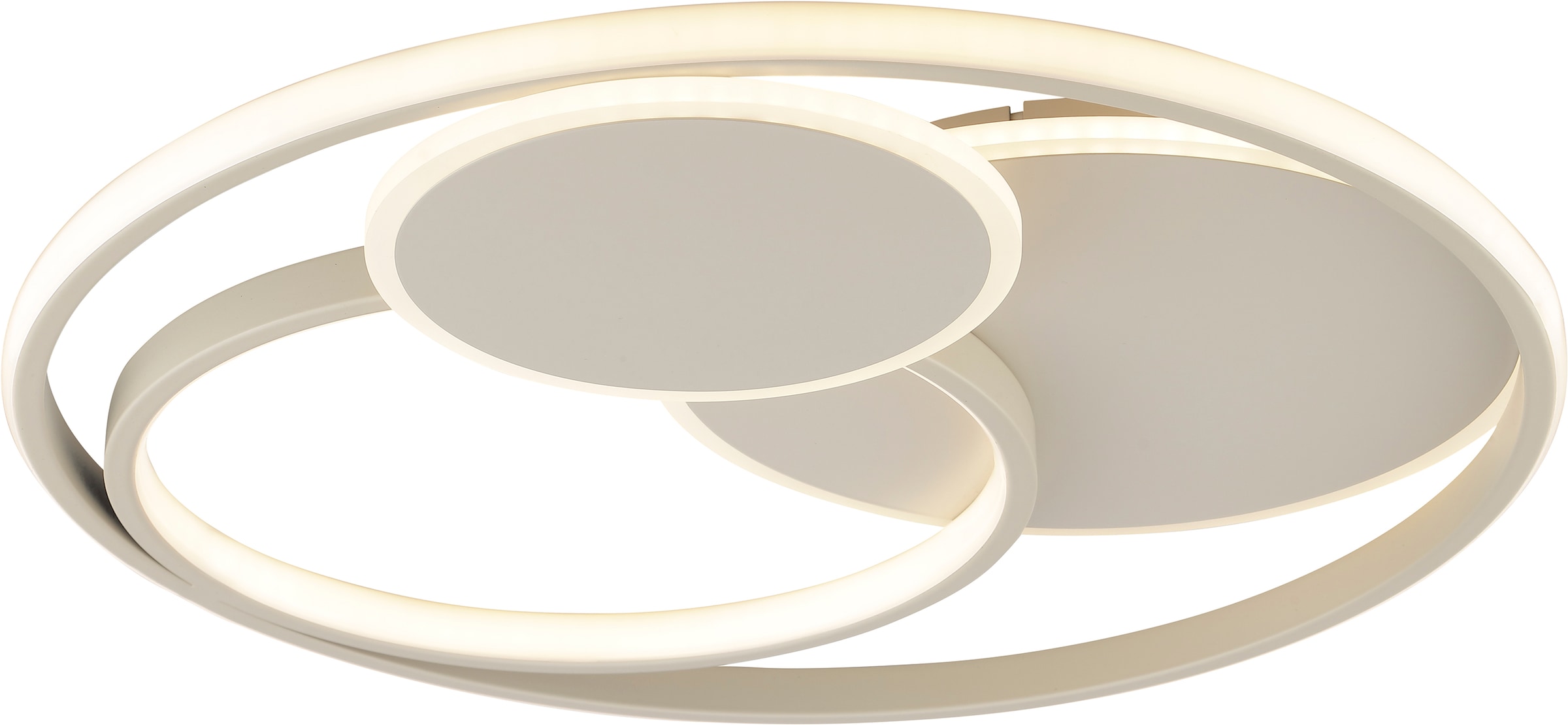 Brilliant LED Deckenleuchte »Runda« LED-Modul 1 Stk. warmweiß - kaltweiß Ø 50 cm, 5200 lm, CCT 3000-6500 K, dimmbar, Metall/Silikon, beige