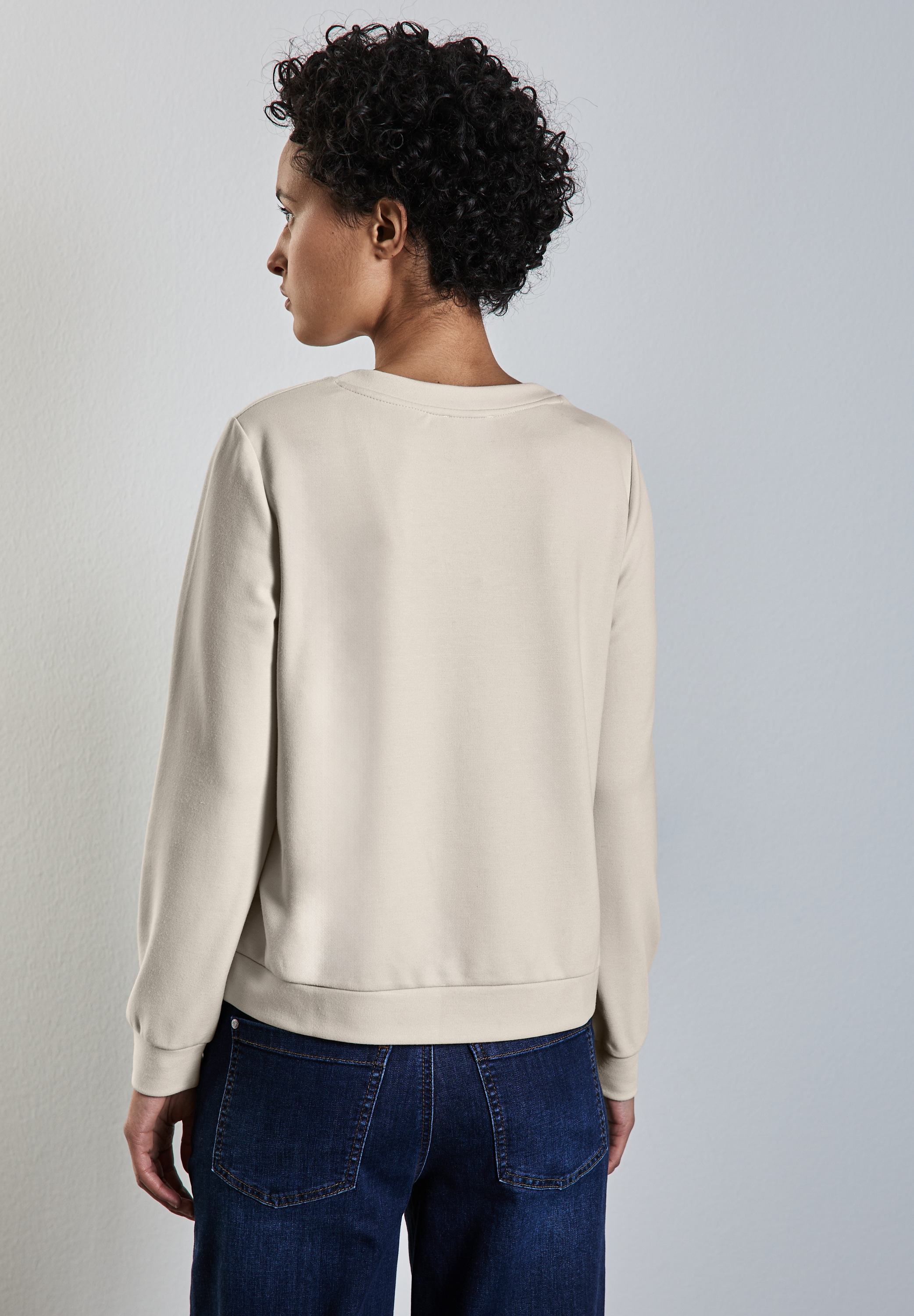 STREET ONE Langarmshirt, aus elastischem Materialmix