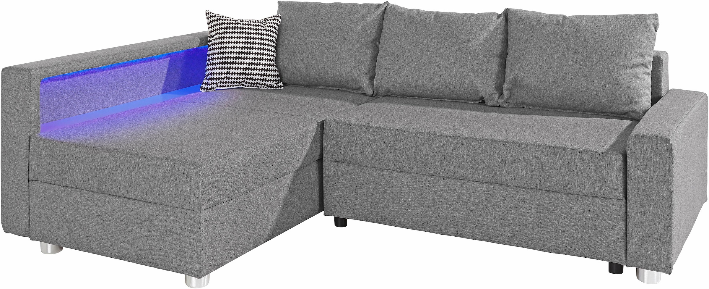 COLLECTION AB Ecksofa »Relax L-Form«, inklusive Bettfunktion, Federkern, wahlweise mit RGB-LED-Beleuchtung
