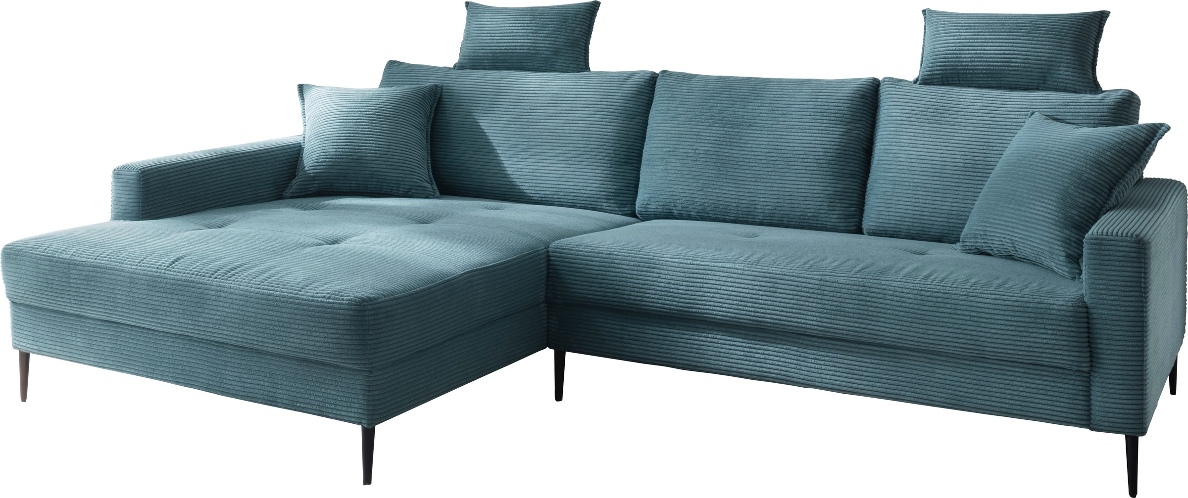 Trends by HG Ecksofa "Summer L-Form" in Cord-Stoff mit Metallfuß günstig online kaufen