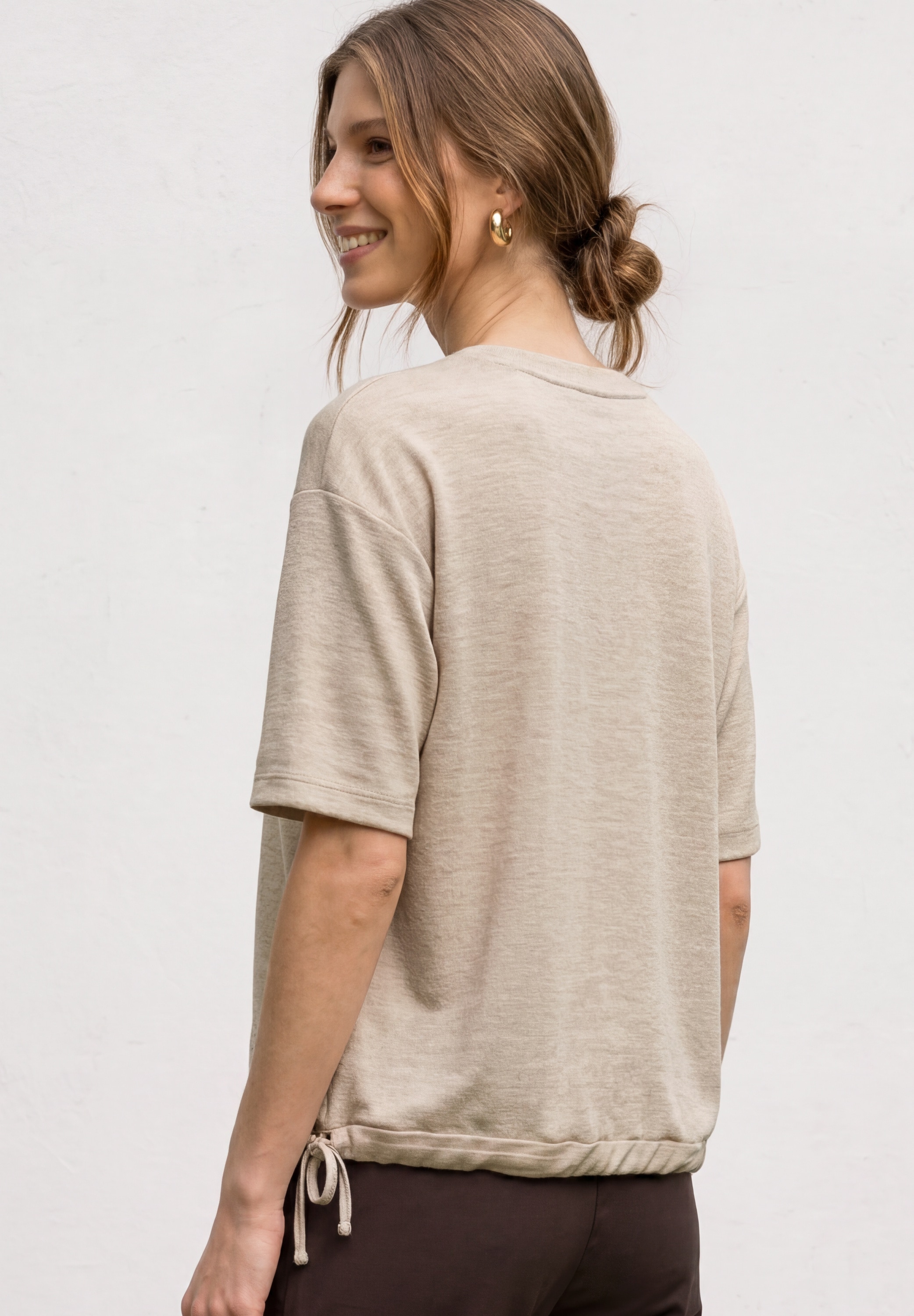 STREET ONE T-Shirt Elastiksaum mit Knotendetail