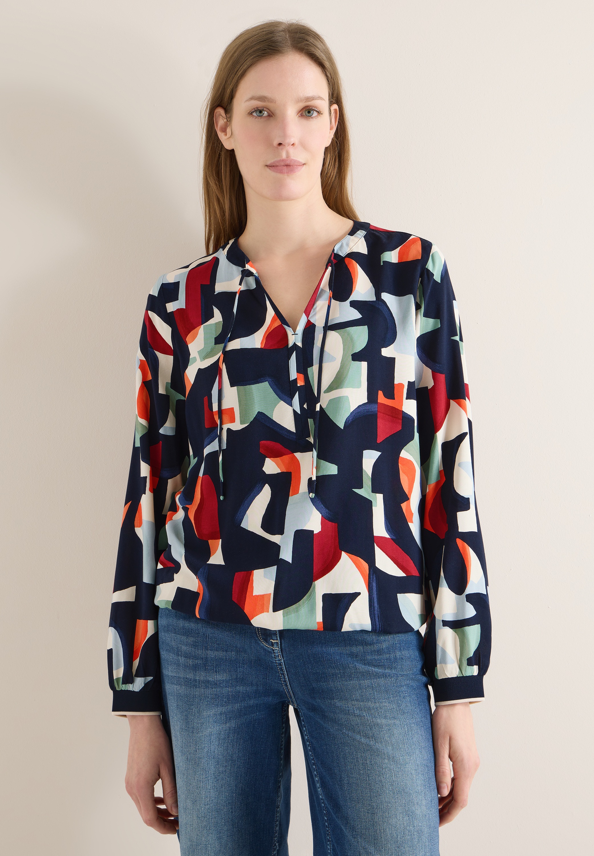 Cecil Langarmbluse aus satinierter Viskose günstig online kaufen