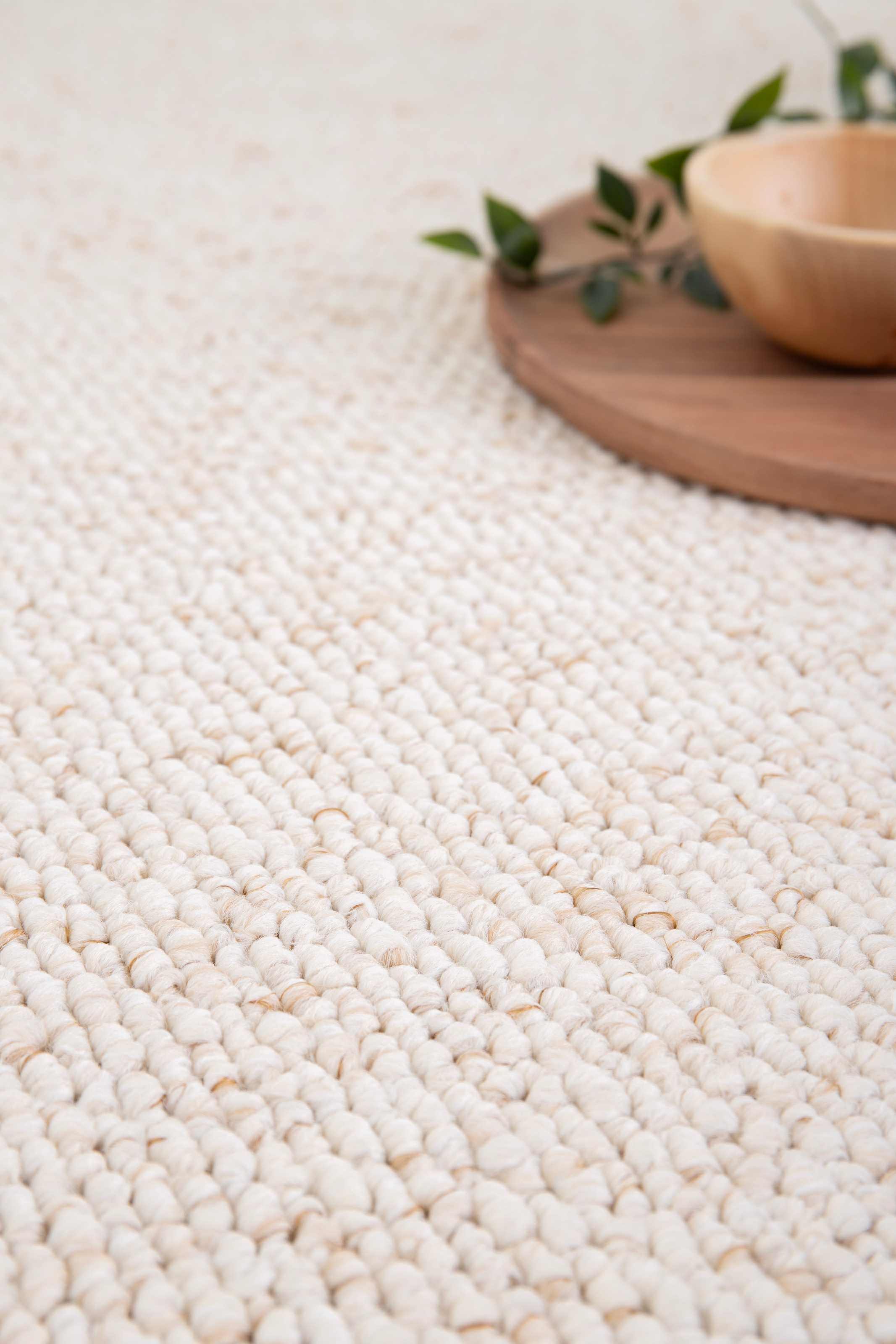my home Teppich »Wohlde, Made in Belgium«, rechteckig, 10 mm Höhe, Woll-Look, meliert, waschbar, Scandi, pflegeleicht