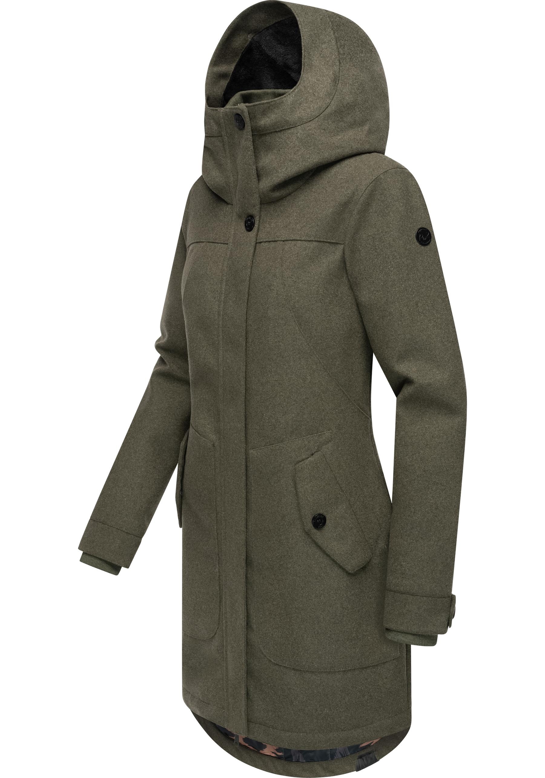 Ragwear Wintermantel "Jannisa Coat", Klassischer Damen Kurzmantel mit Kapuz günstig online kaufen