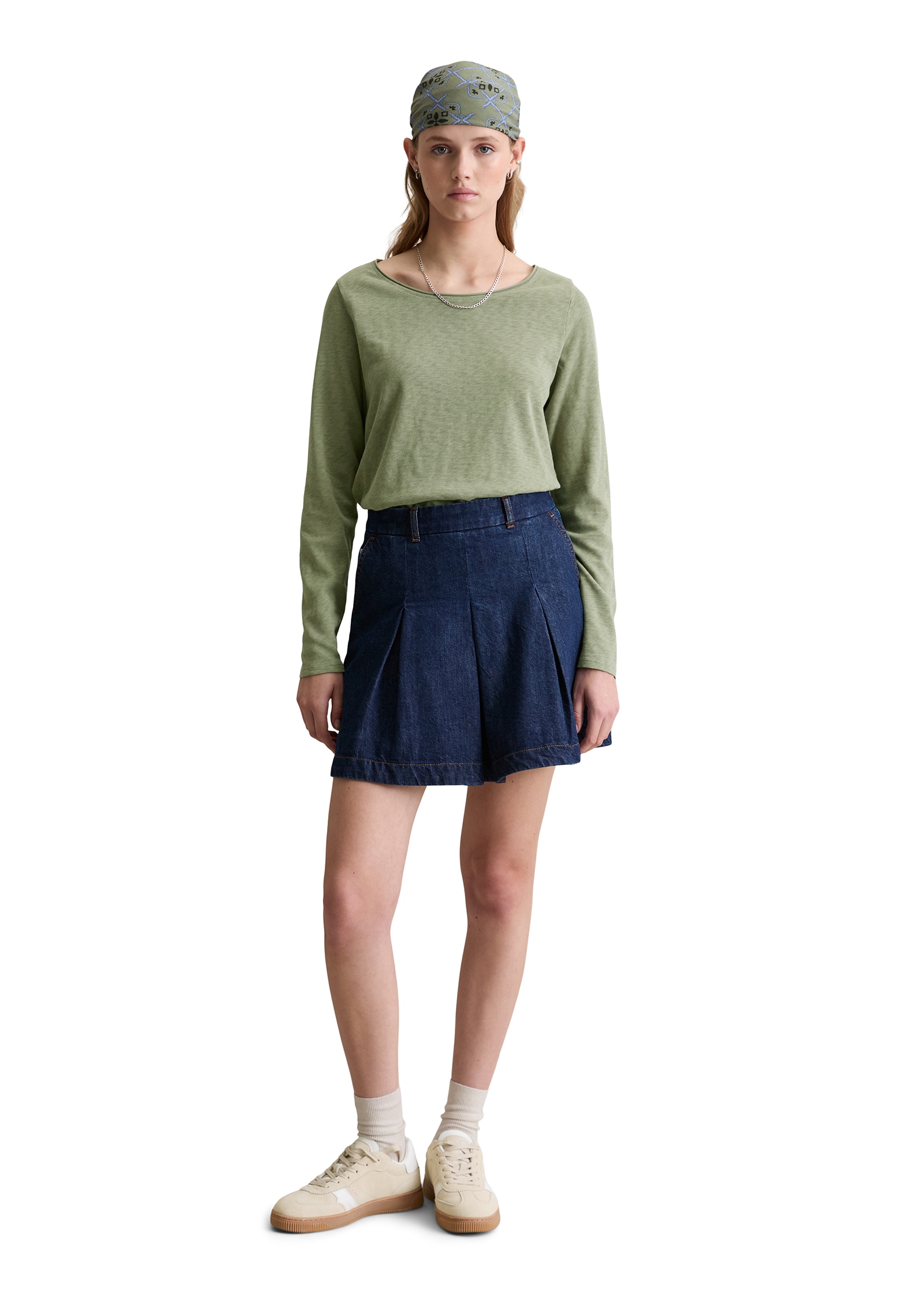 Marc O'Polo DENIM Longsleeve, regular fit aus Organic Cotton, mit Rollkante am Ausschnitt