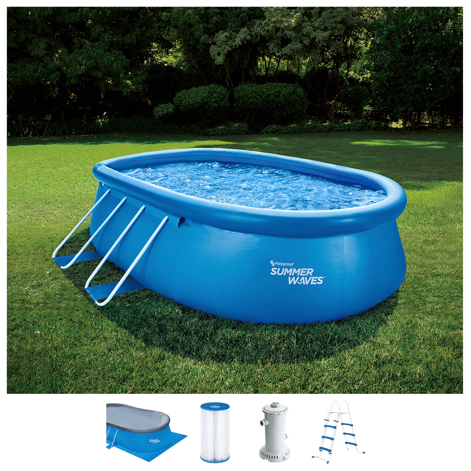 SummerWaves Quick-Up Pool, (Set, 6 tlg.), BxLxH: 305x457x107 cm