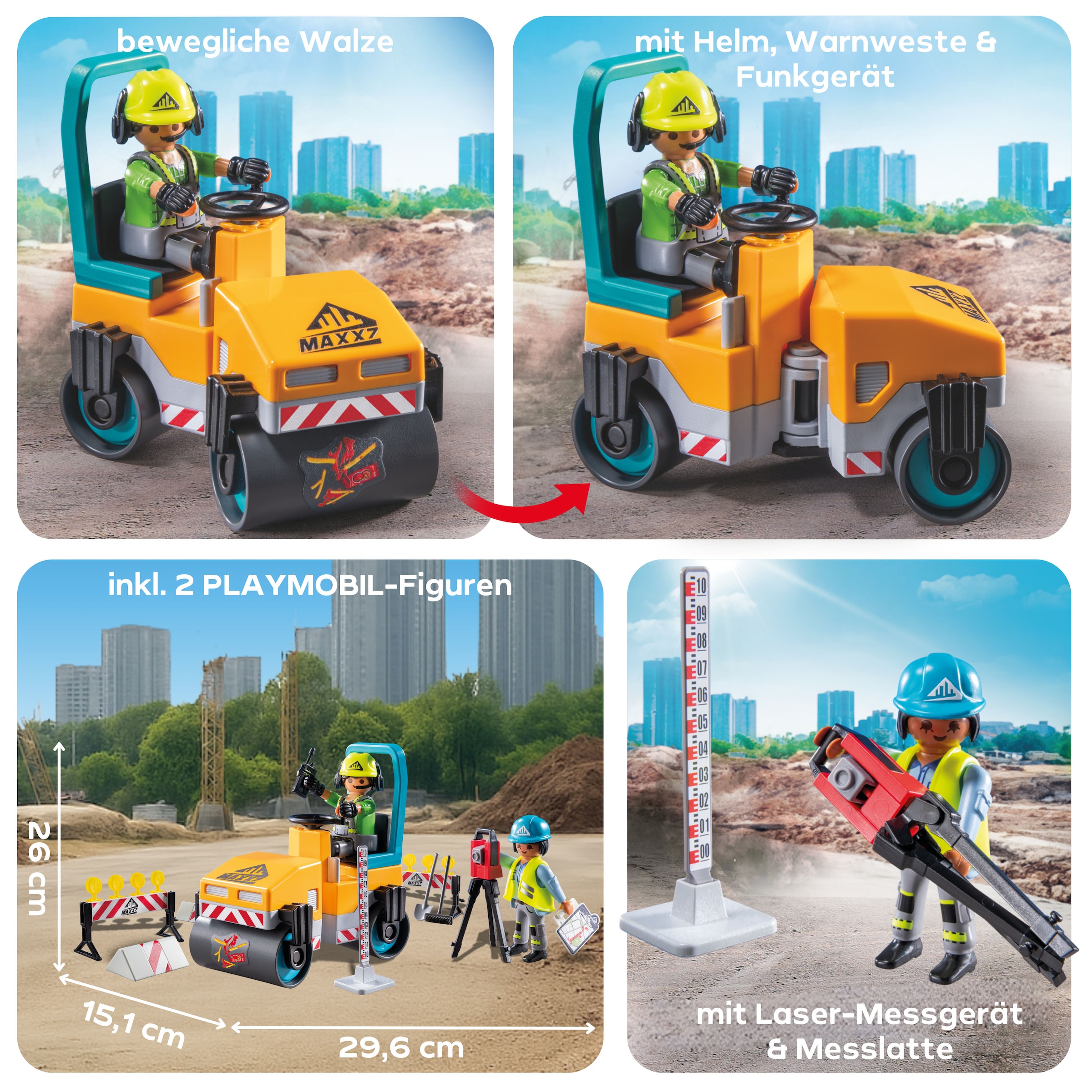 Playmobil® Konstruktions-Spielset »Straßenbaustelle (71751), Playmobil Action Heroes«, (43 St.)