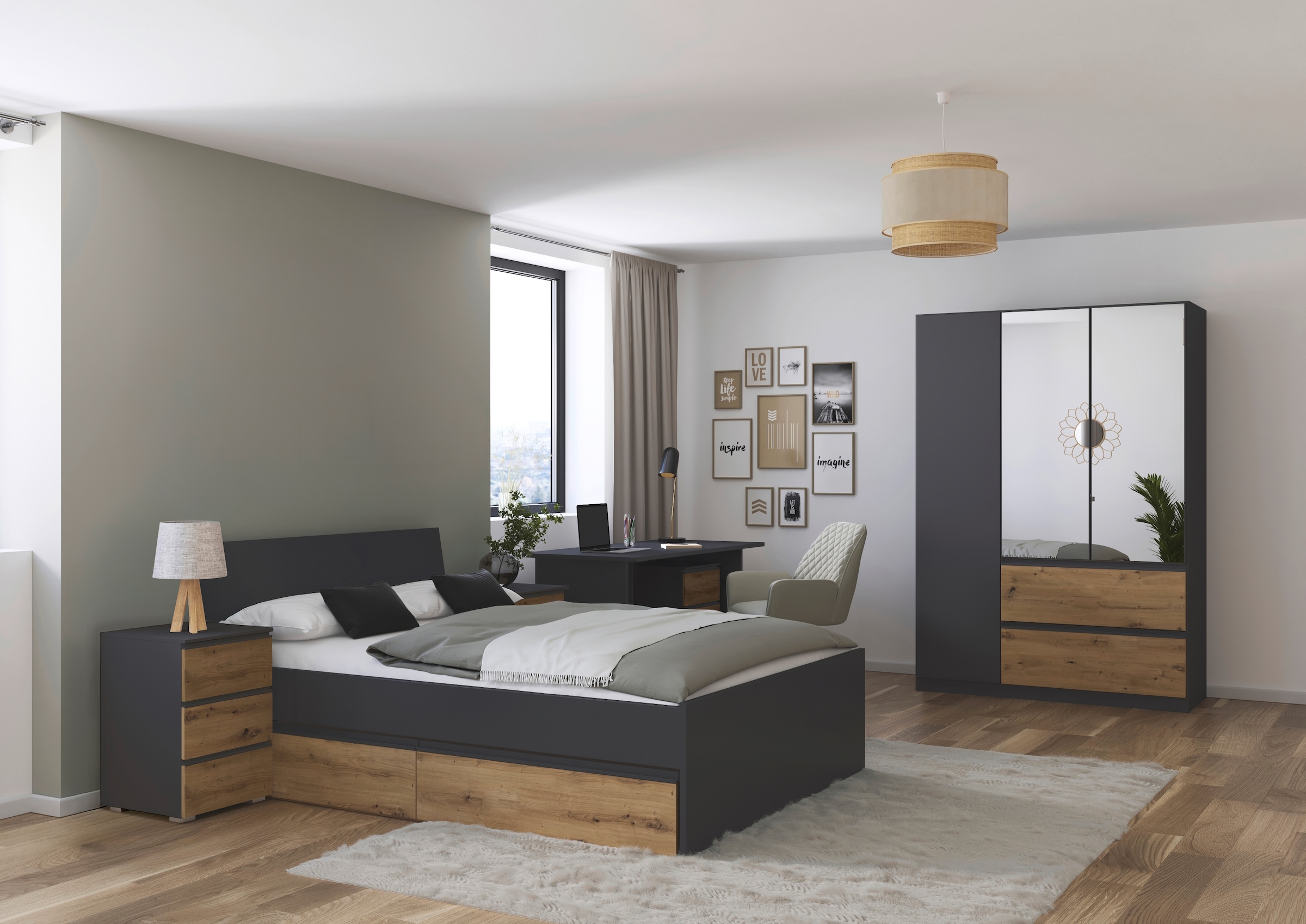 rauch Jugendzimmer-Set "Komplettzimmer Schlafzimmer-Set (5-St.) Jugendzimme günstig online kaufen