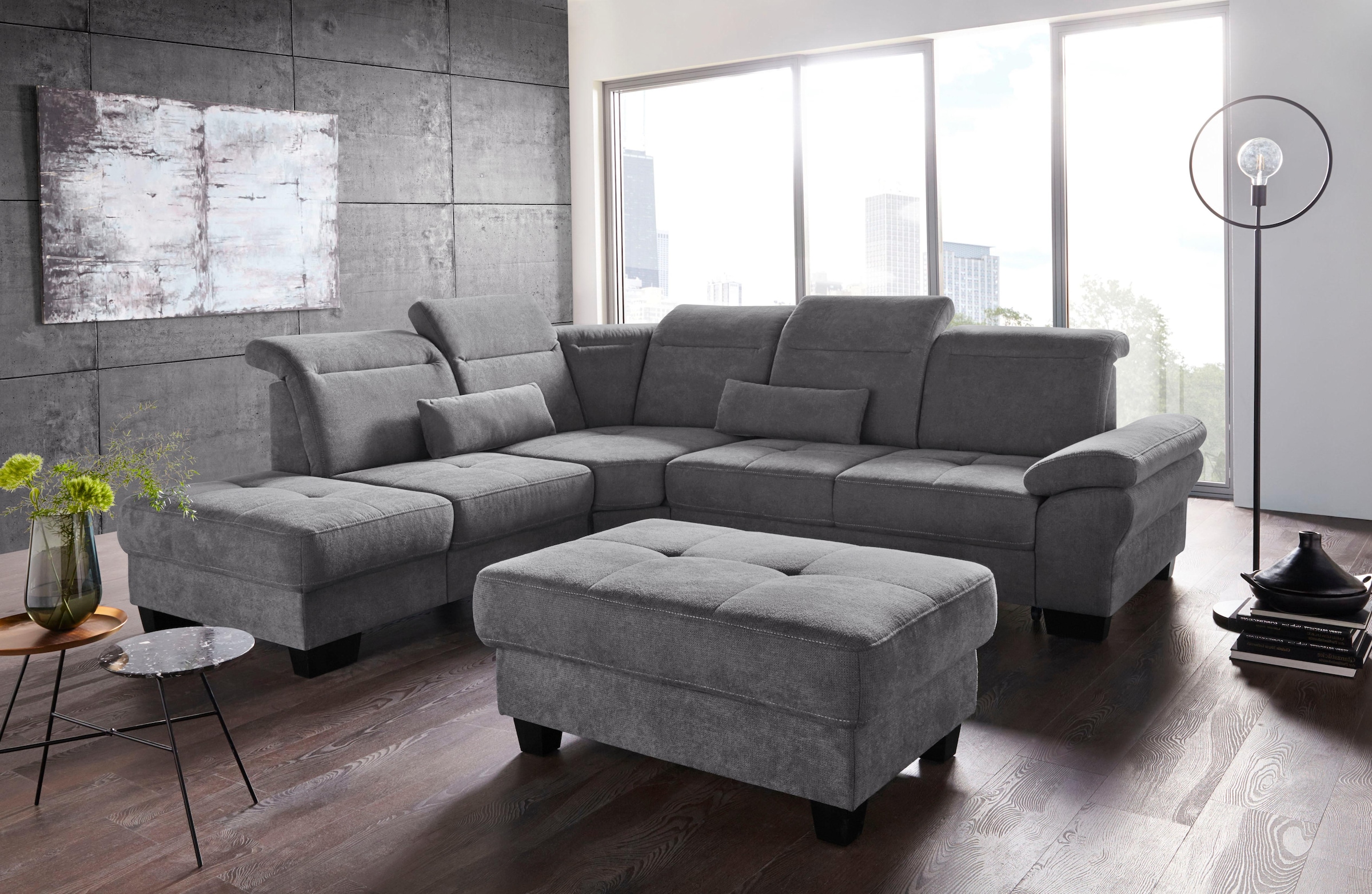 OTTO home Ecksofa "Cornwall L-Form" mit Sitztiefenverstellung, Schlaffunktion & Kopfteilverstellung