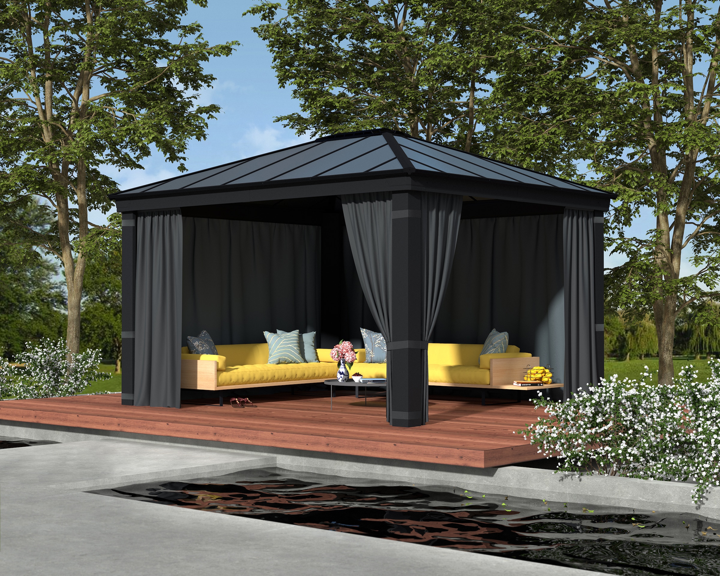 Palram - Canopia Pavillonseitenteil »Vorhang-Set Dallas Garden Gazebo«, langlebig & robust