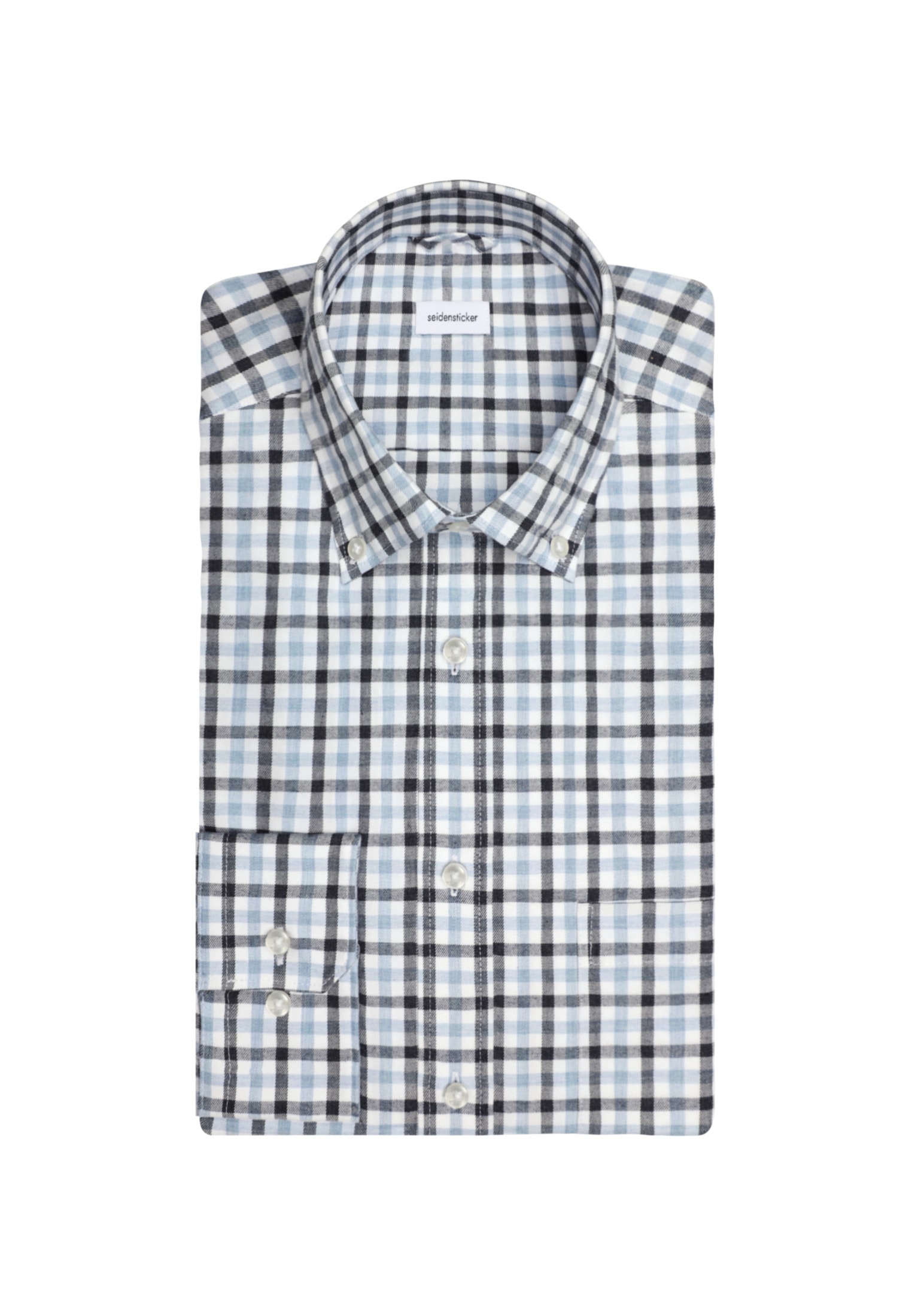 seidensticker Flanellhemd »Comfort«, Comfort Langarm Button-Down-Kragen Karo