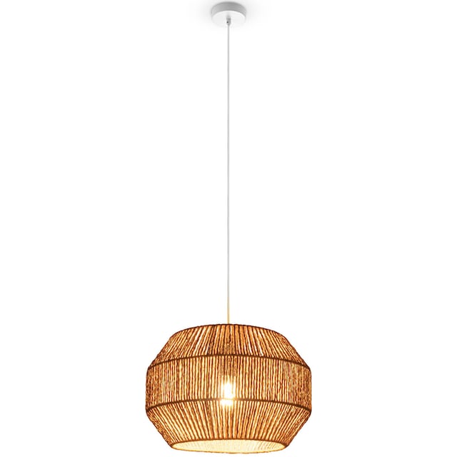 Paco Home Pendelleuchte »Hugo Yago«, Wohnzimmer Esszimmer Rattan Optik Boho  Lampenschirm Papier Modern | BAUR