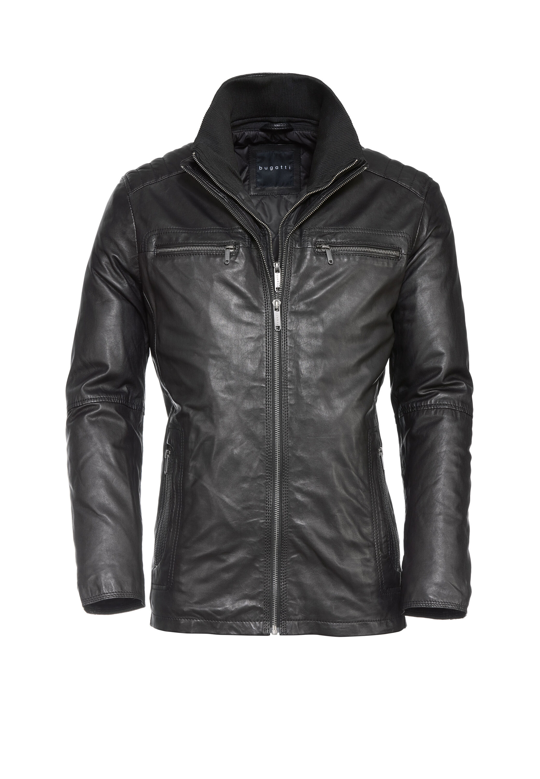 bugatti Blouson "BUTIZIANO" ohne Kapuze aus hochwertigem Leder