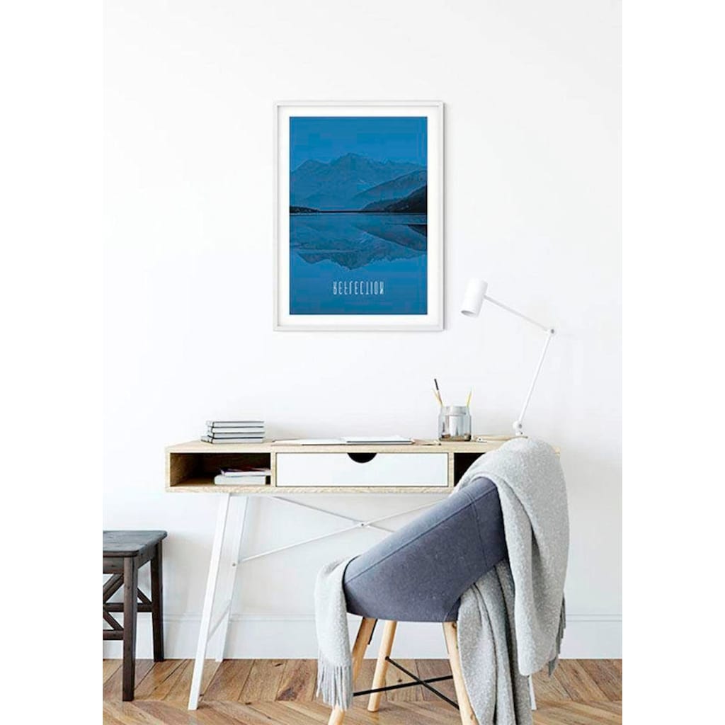 Komar Poster »Word Lake Reflection Blue«, Natur, (1 St.)