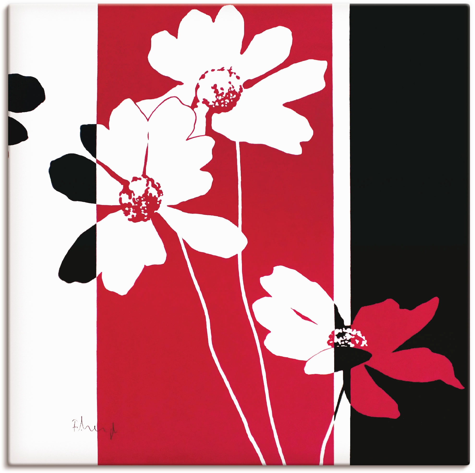 Artland Leinwandbild "Blumen Zusammensetzung II" Blumen 1 Stk. tlg. auf Holzrahmen gespannt