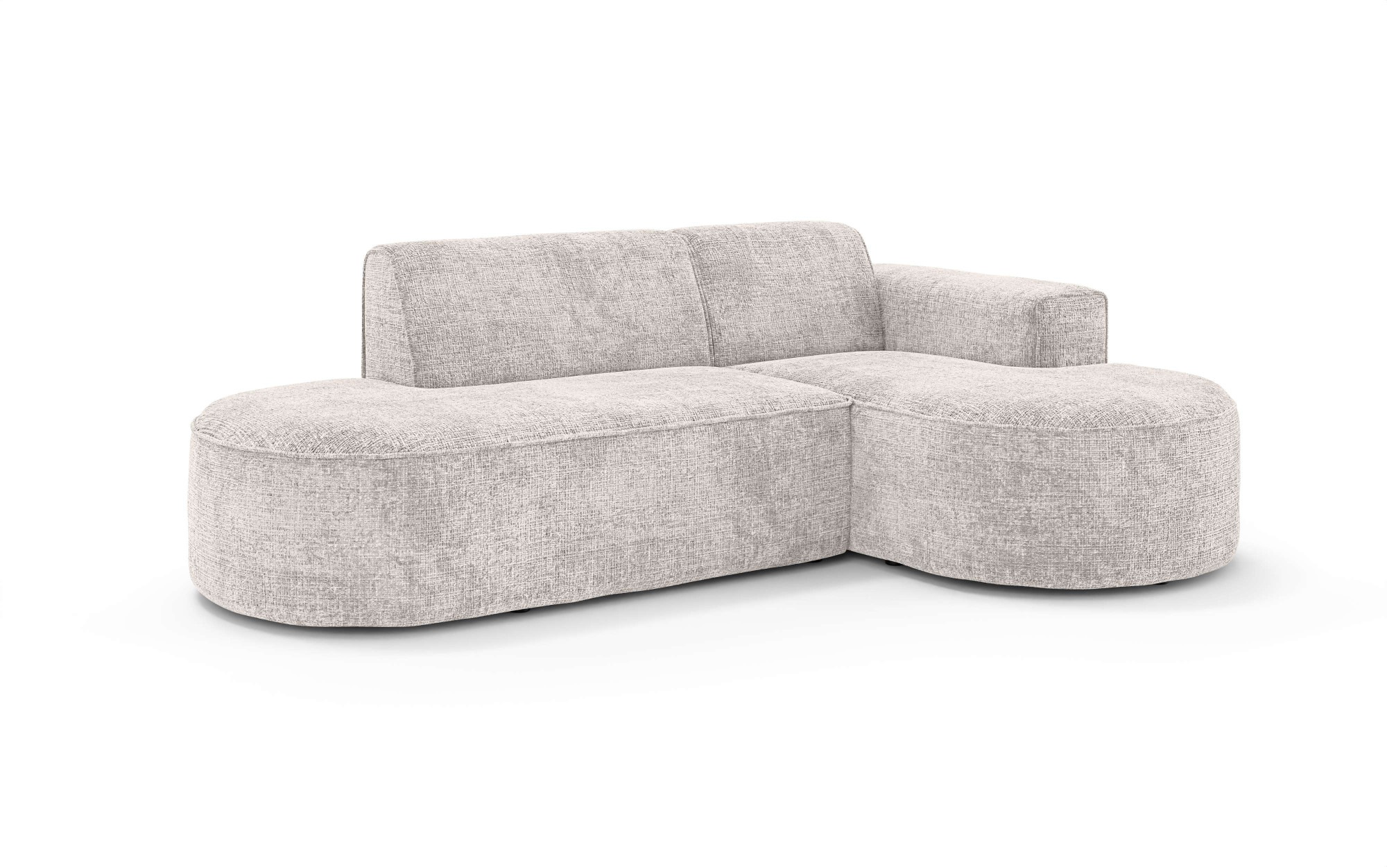 OTTO home Ecksofa »ADELLA Design-Sofa mit Recamiere rechts/links, 248/159/76 cm«, L-Form mit Wellenunterfederung, runde Form, auch in Cord