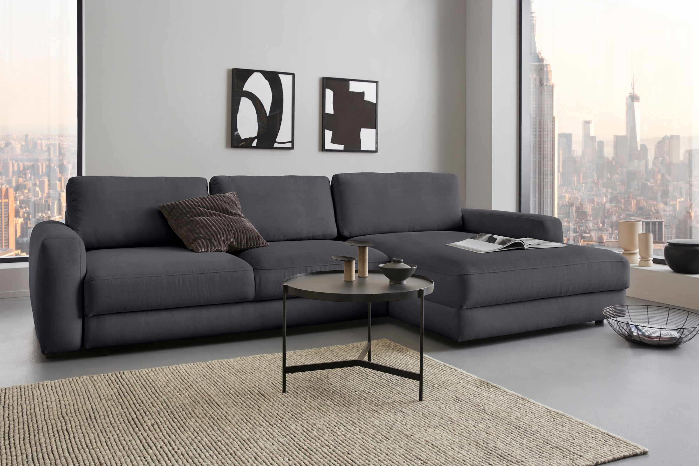 Places of Style Ecksofa »Bloomfield, bequem und elegant, L-Form«, wahlweise mit Bettfunktion und Bettkasten