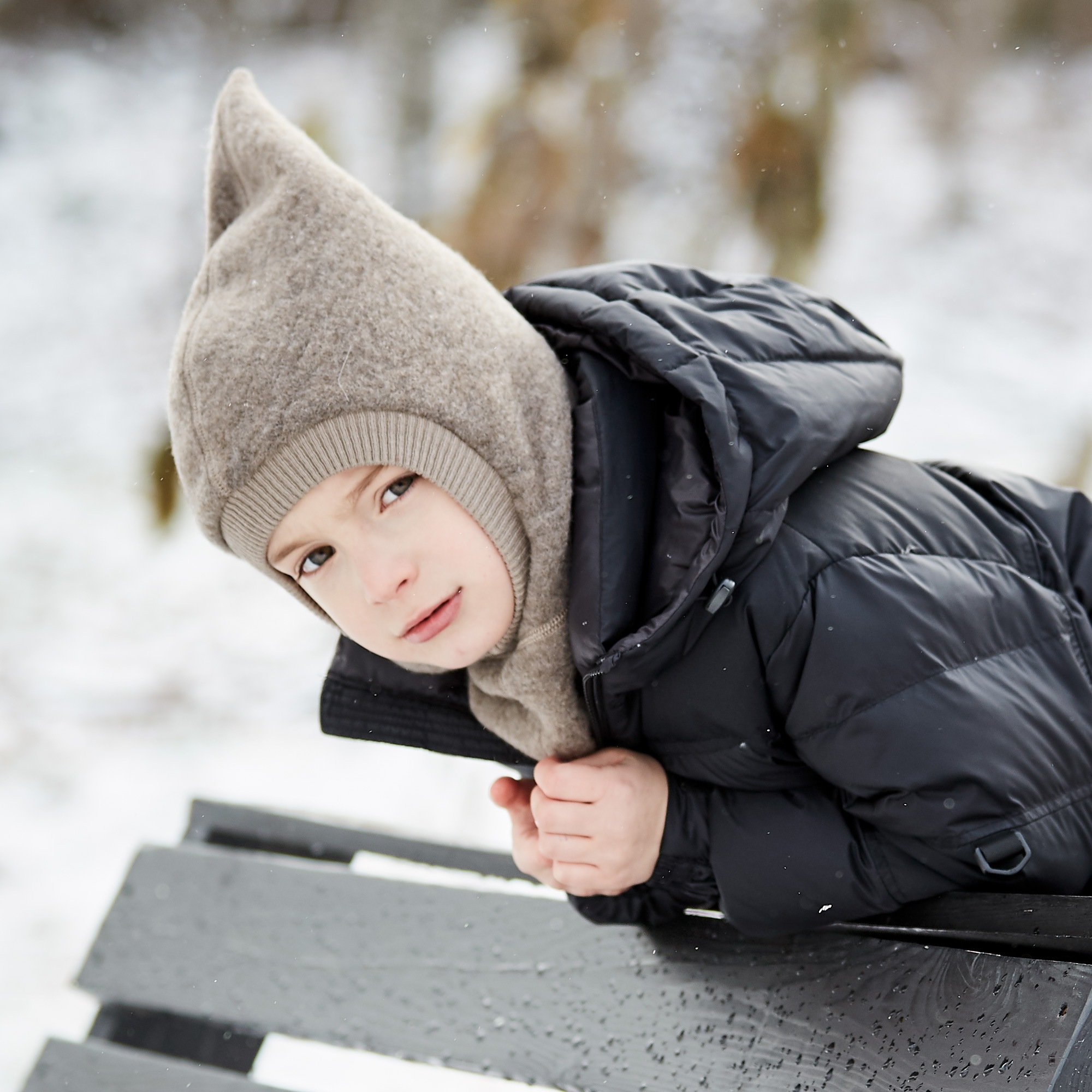 Thumbnail - MAXIMO Schlupfmütze, Wolle, gefüttert, Rippstrickbündchen, mit Zipfel