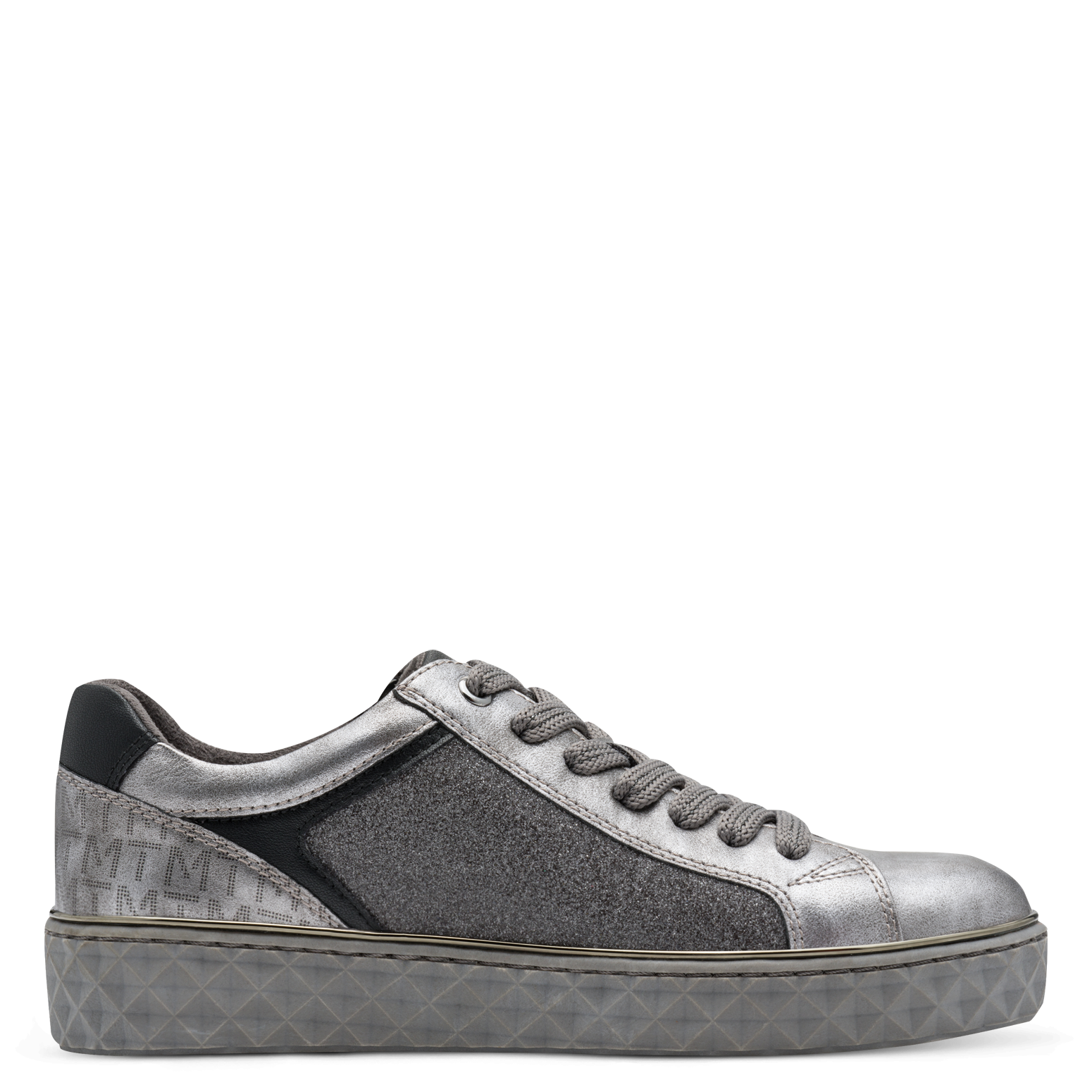 MARCO TOZZI Plateausneaker, Freizeitschuh, Halbschuh, Schnürschuh mit Prägungen im Plateau