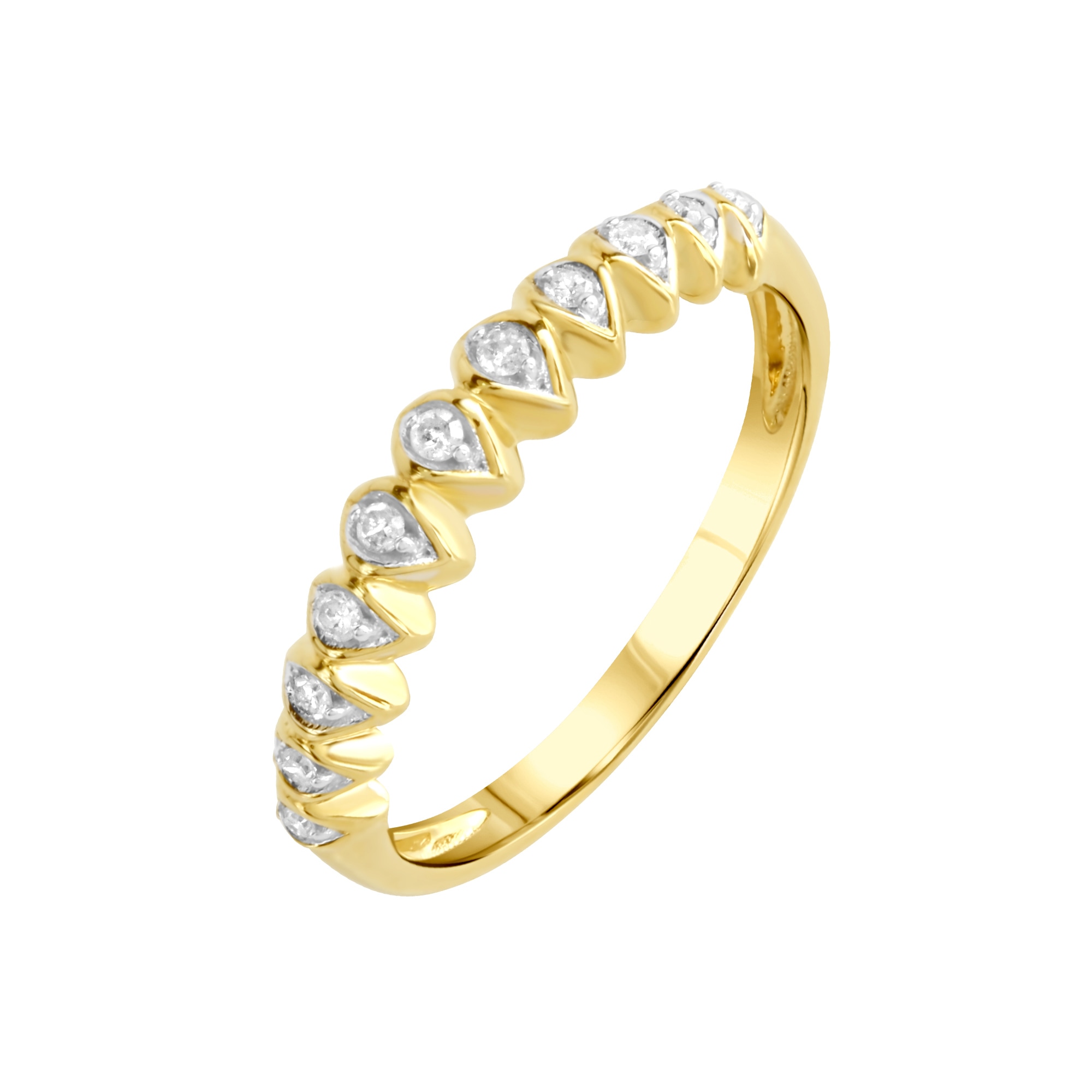 Fingerring »375 Gold gelb zweifarbig Diamant 0,1ct.«