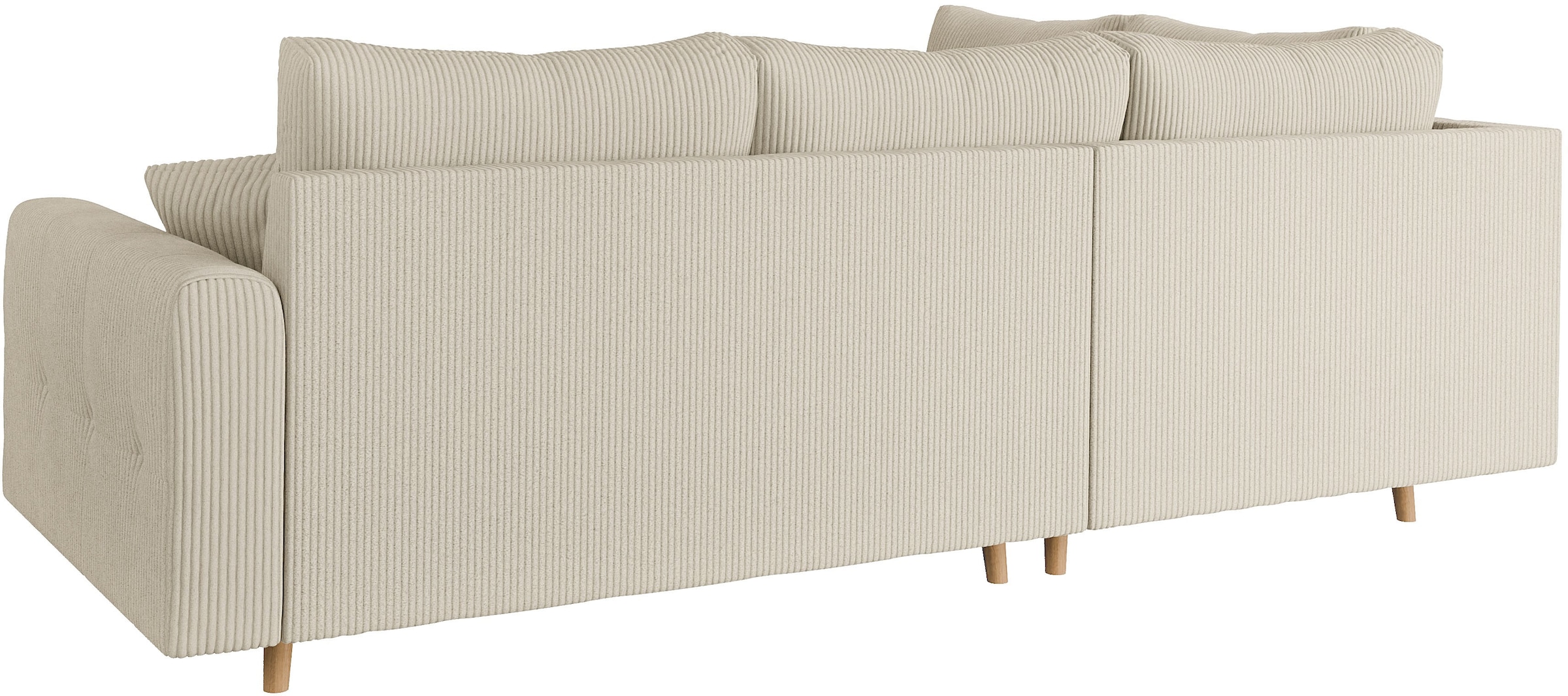 Home affaire Ecksofa »CHARRE L-Form mit Ottomane, Maße B/T/H: 231/161/81 cm«, feine Steppung, lose Rücken- und Zierkissen, auch in Cord und Bouclé