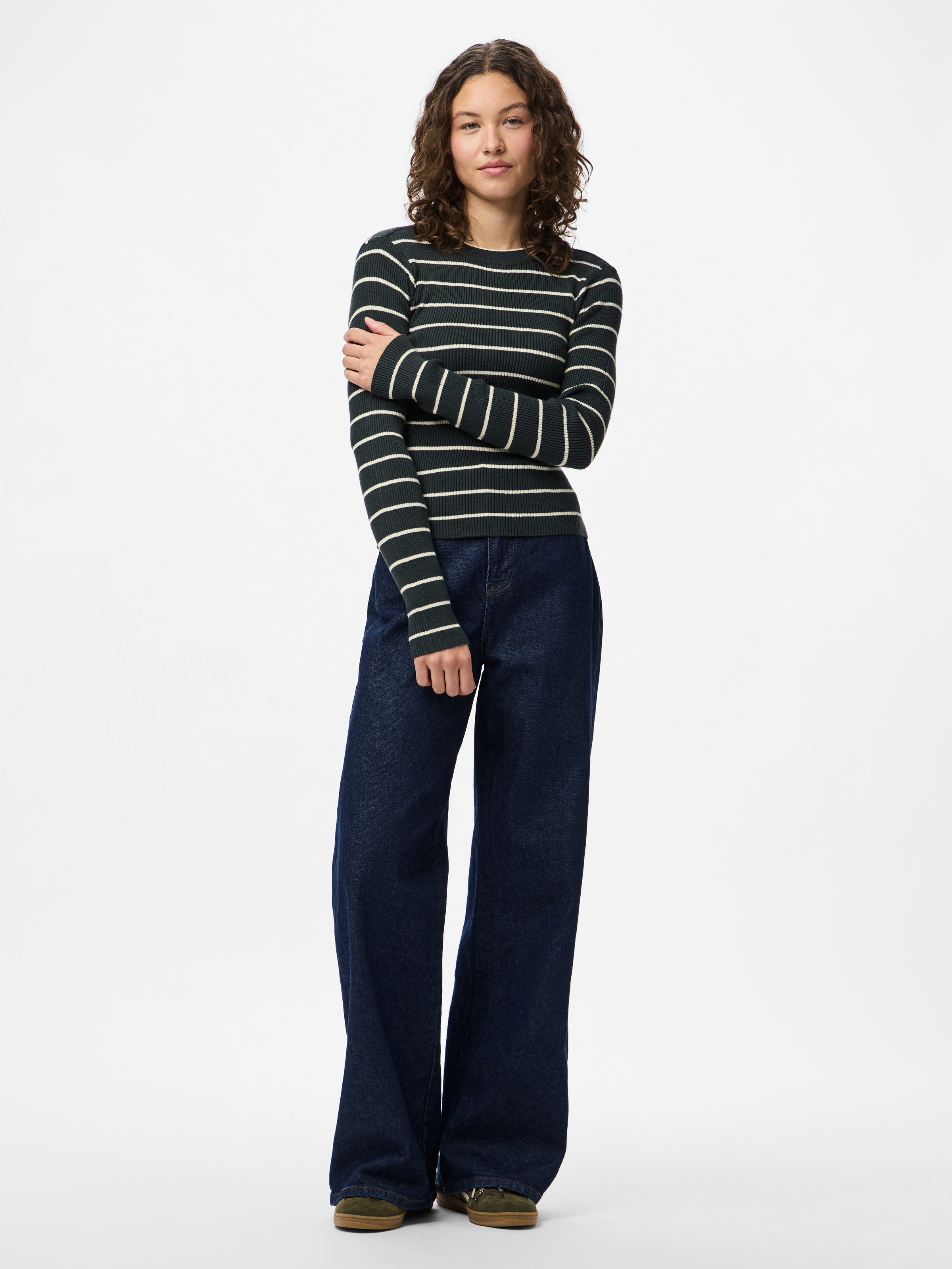 Thumbnail - pieces Rundhalspullover "PCMIRA NEW LS O-NECK KNIT NOOS BC" Viskosemischung