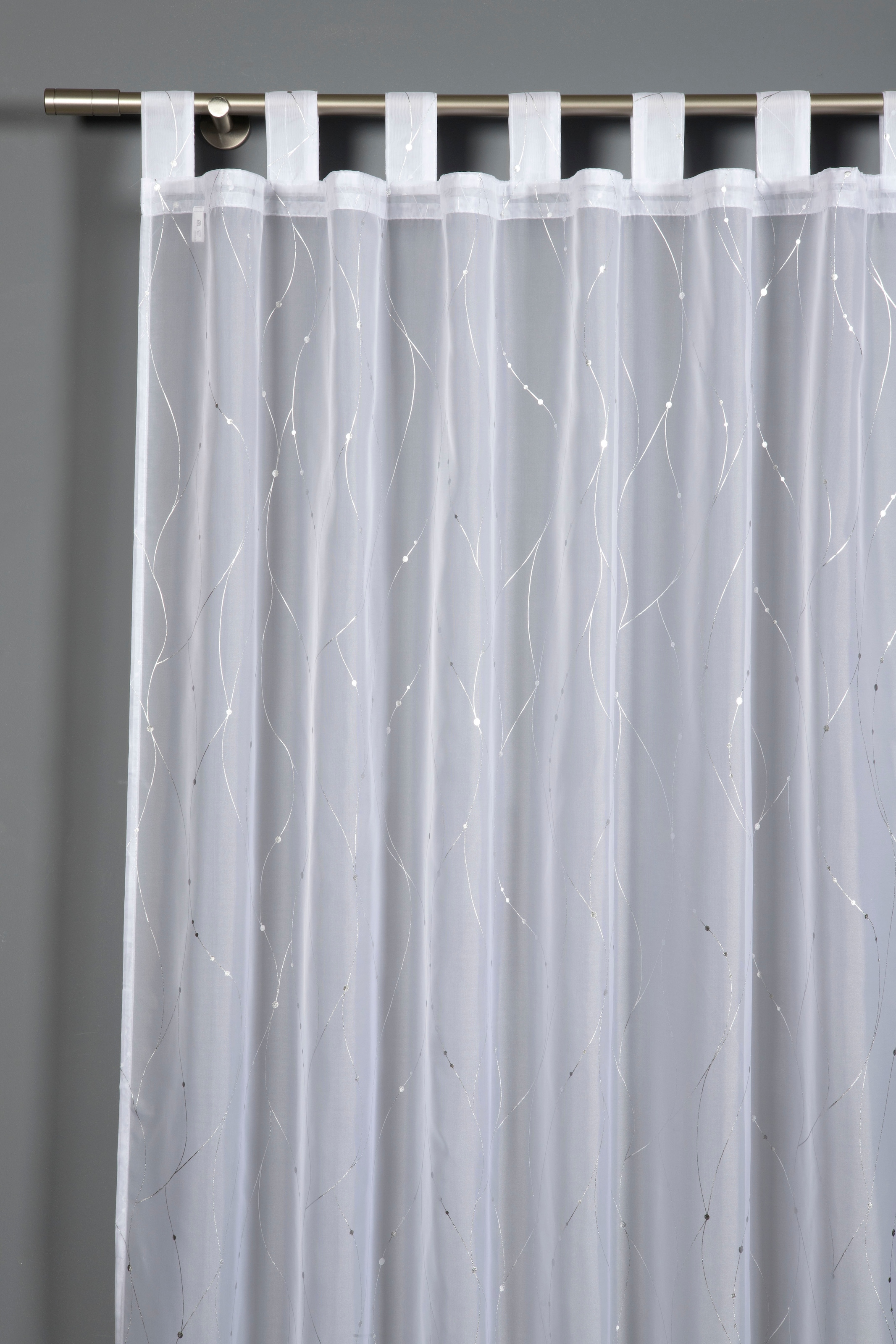 Gardine »Schal Voile mit Foilprint«, (1 St.), mit Schlaufen