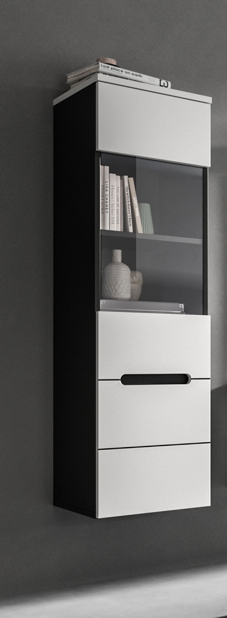 INOSIGN Vitrine »REHAT, TOPSELLER!, Höhe 125 cm, 1 Glastür, 1 Böden, 3 Fächer« stehend und hängend montierbar, 1 Stk. tlg. Vitrinenschrank, Schrank, Glasvitrine, Wohnzimmervitrine