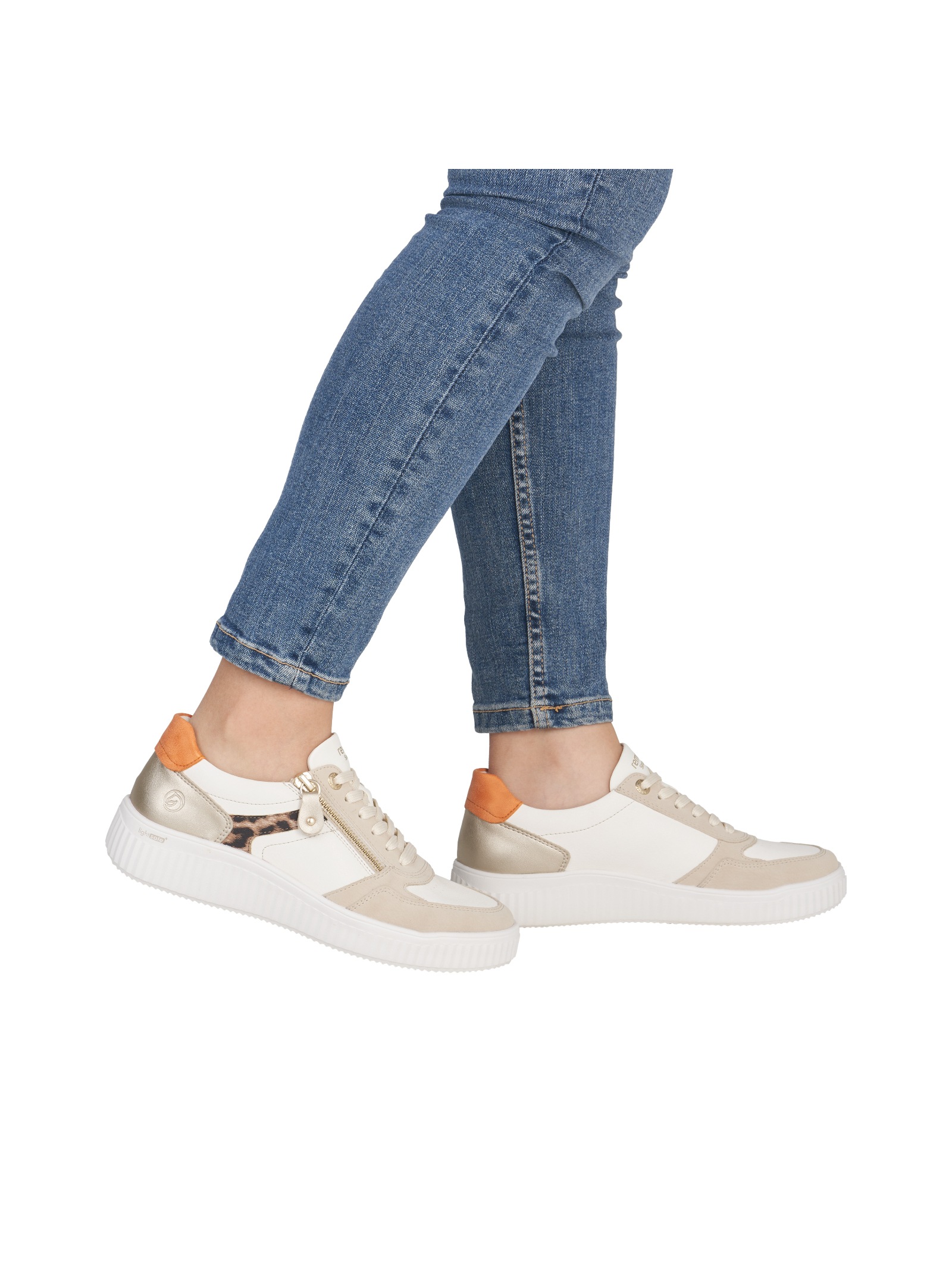 Sneaker REMONTE "Remonte Sneaker Leder/Synthetik", Damen, Gr. 39, weiß, beige, Leder, Synthetik, Schuhe Sneaker 5