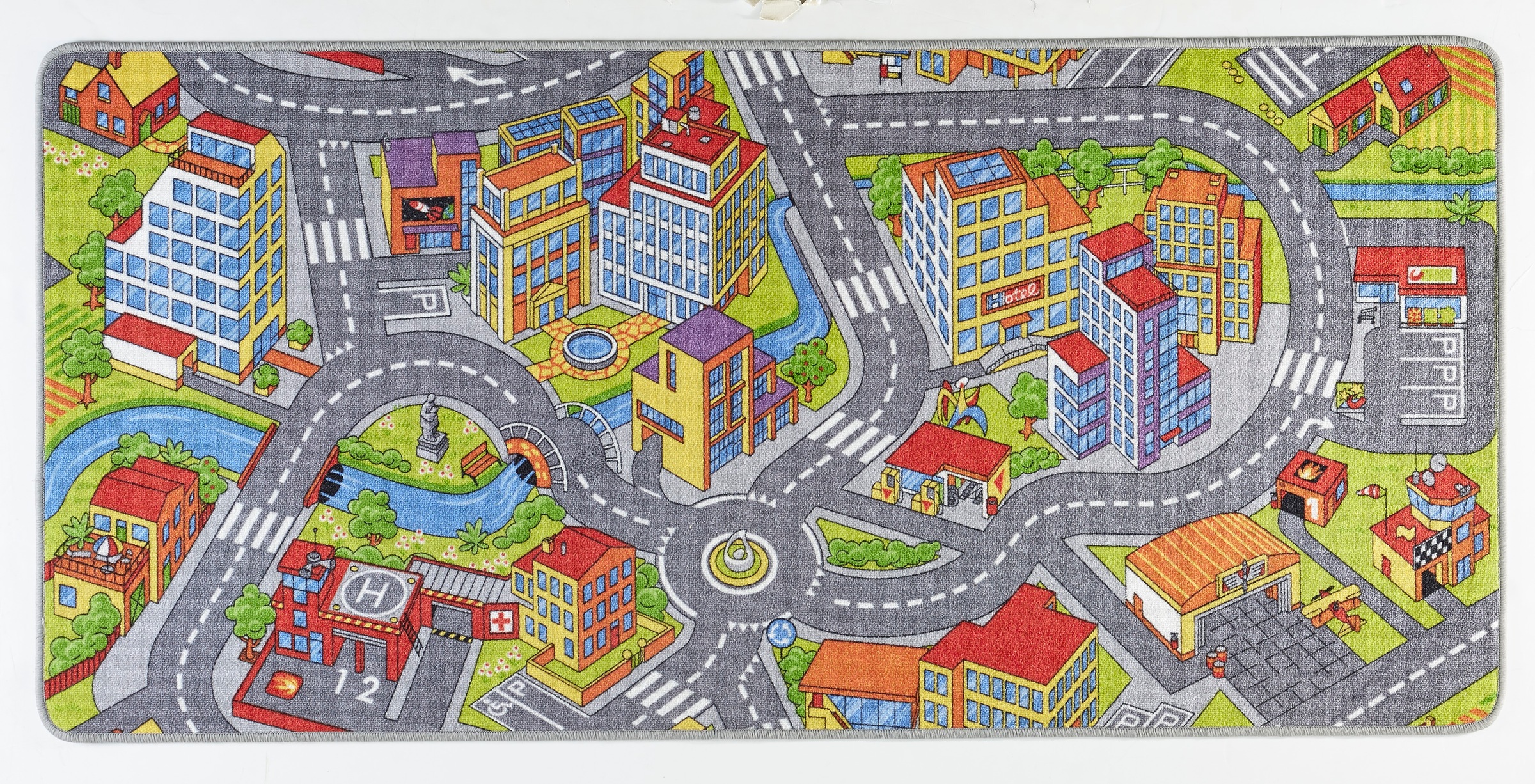 Kinderteppich HANSE HOME "Smart City", bunt (grau, mehrfarbig), B:90cm H:0,65mm L:200cm, Polyamid, Teppiche, Kinderteppich, Kurzflor, Kinderteppich, Rutschfest, Spielteppich, Kinderzimmer