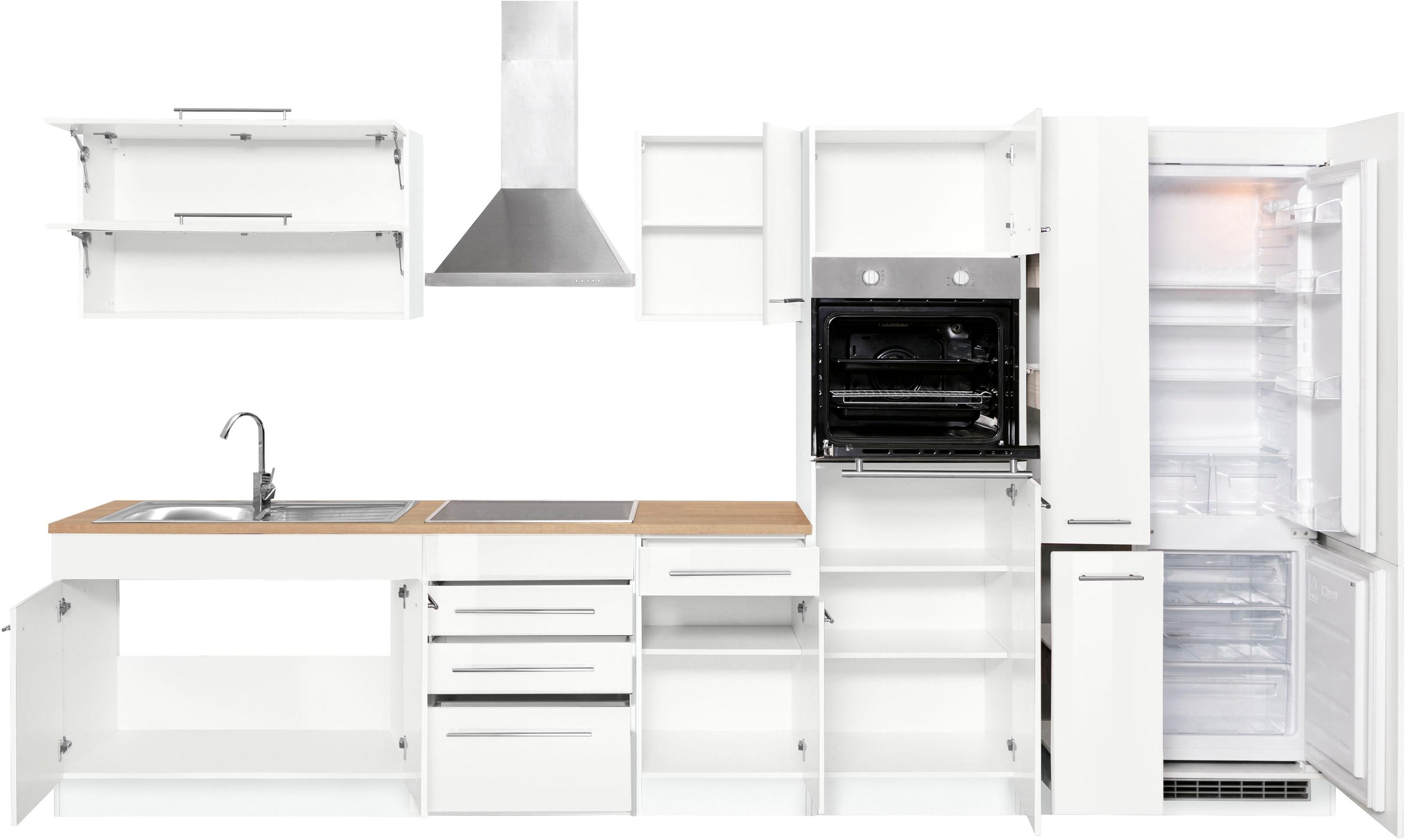 KOCHSTATION Küchenzeile »KS-Eton«, ohne E-Geräte, Breite 360 cm