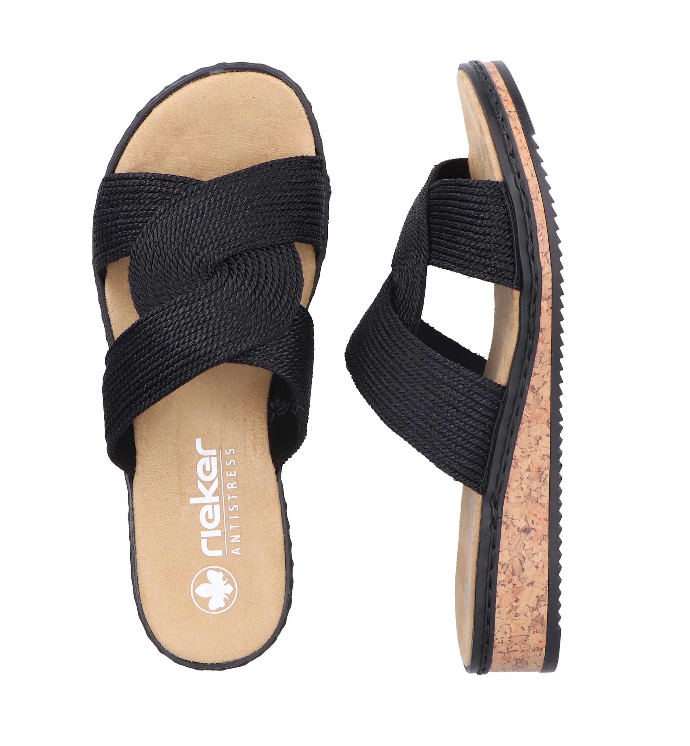 Rieker Pantolette, Sommerschuh, Schlappen, Hausschuh, Keilabsatz, mit weicher Innensohle