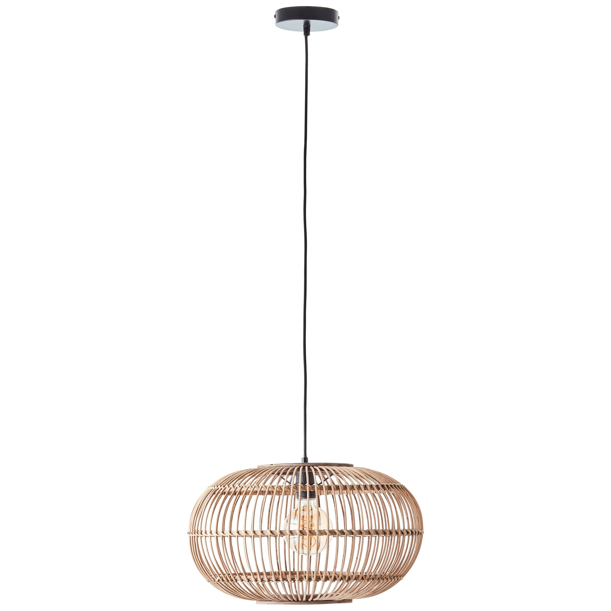 Brilliant Pendelleuchte »Woodball«, 1 flammig, Leuchtmittel E27 | ohne Leuchtmittel, höhenverstellbare Boho Hängelampe mit Bambus Schirm, dimmbar, D 45 cm