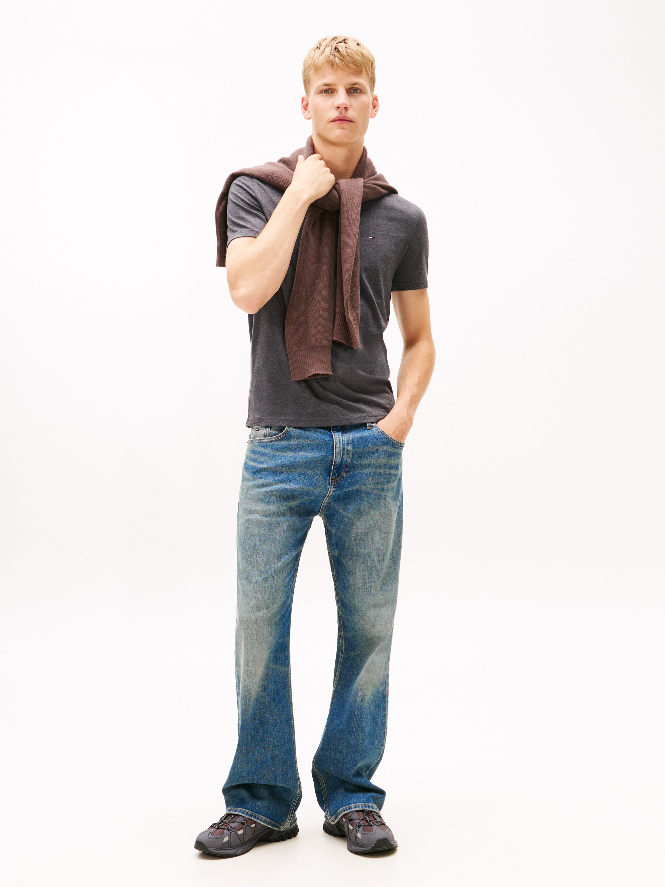 Tommy Jeans T-Shirt »TJM XSLIM JASPE HTR TEE EXT«, Mit Rundhalsausschnitt