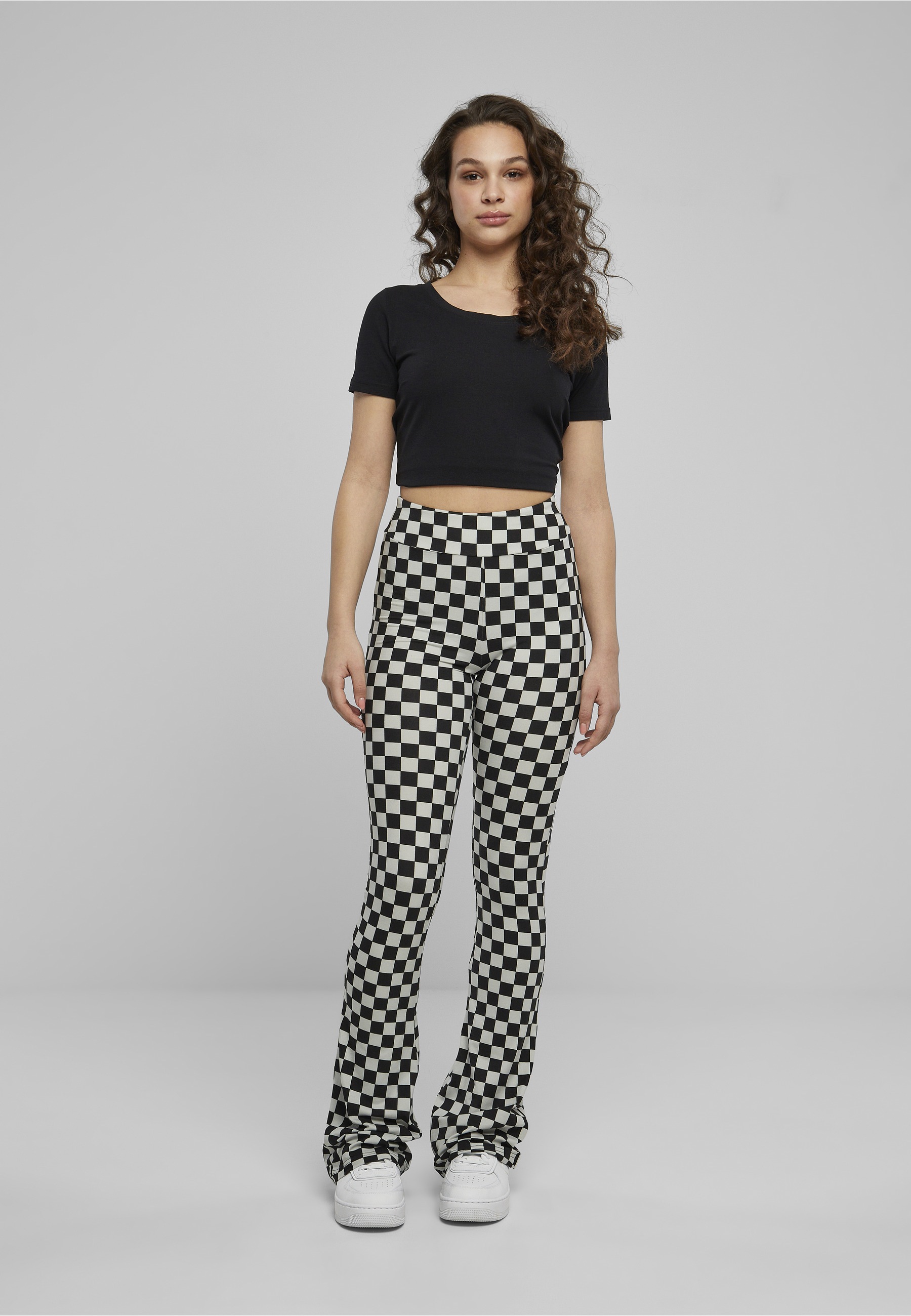 URBAN CLASSICS Leggings »Urban Classics Damen Ladies Checked Boot Cut Leggings«