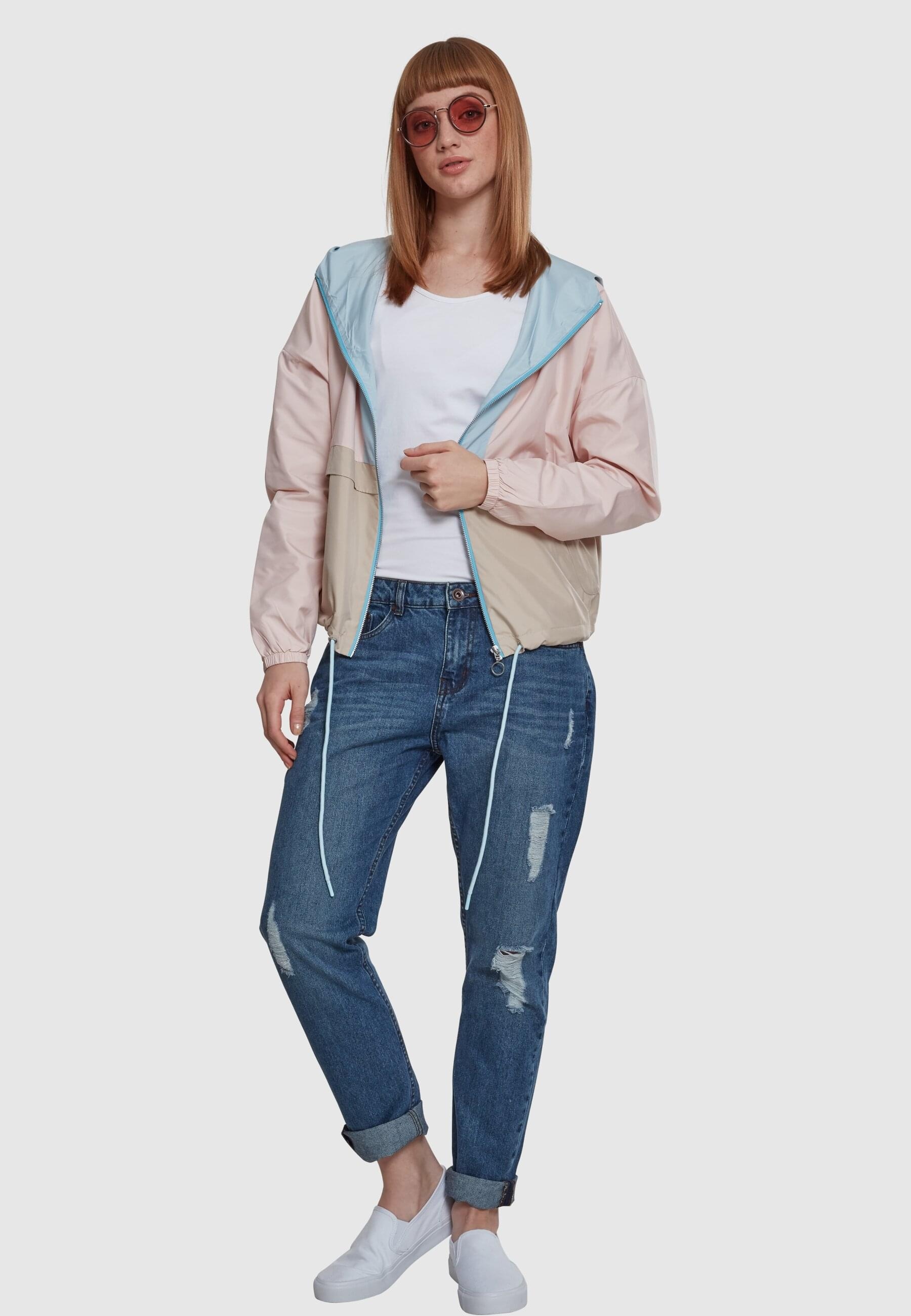 URBAN CLASSICS Anorak »Urban Classics Damen Ladies 3-Tone Oversize Windbreaker«, (1 St.), mit Kapuze