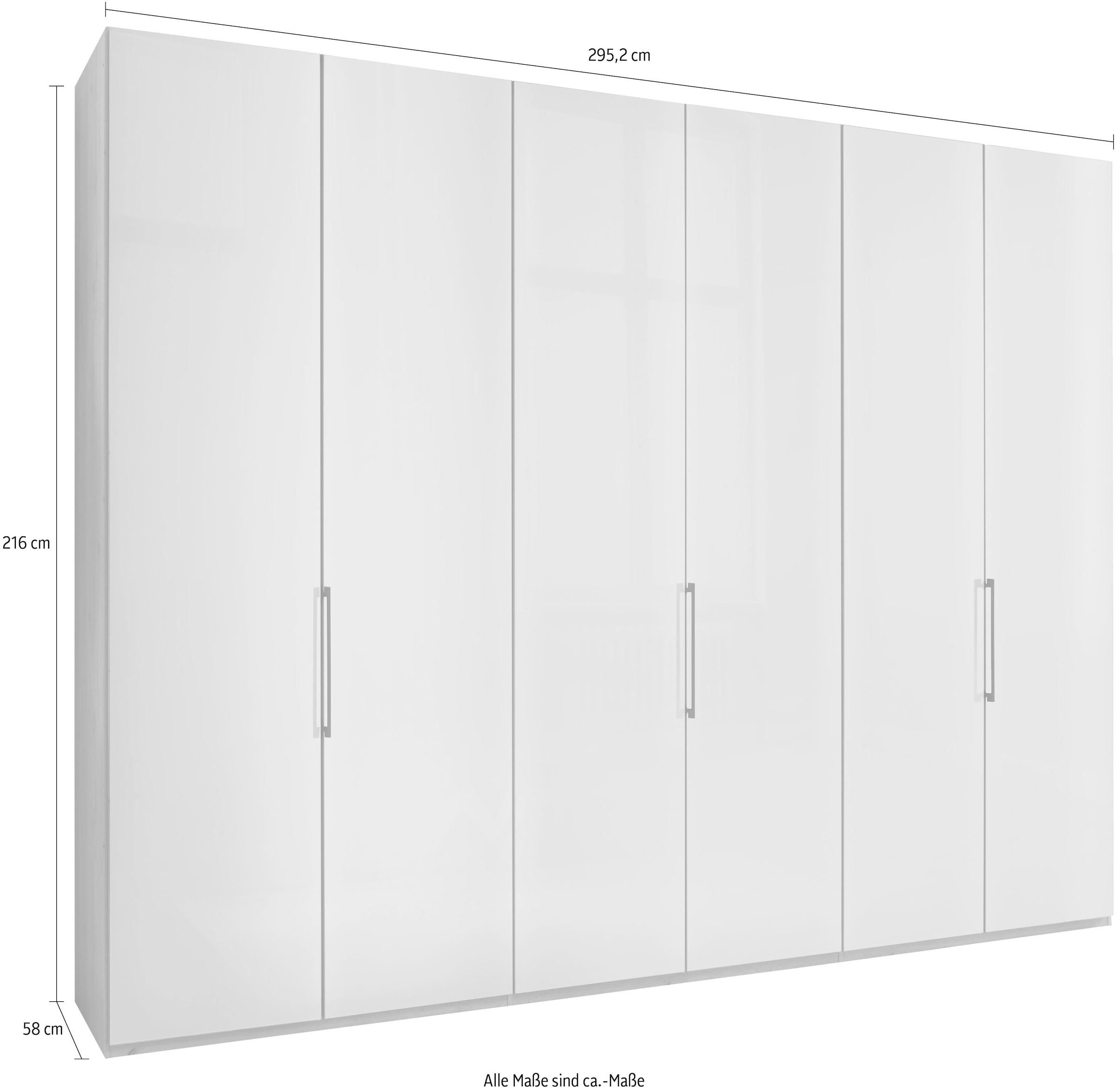 WIEMANN Drehtürenschrank »Monaco, Made in Germany, höhenverstellbare Inneneinteilung«, mit edler Glasfront und hochwertigen Beschläge inkl. Türdämpfung