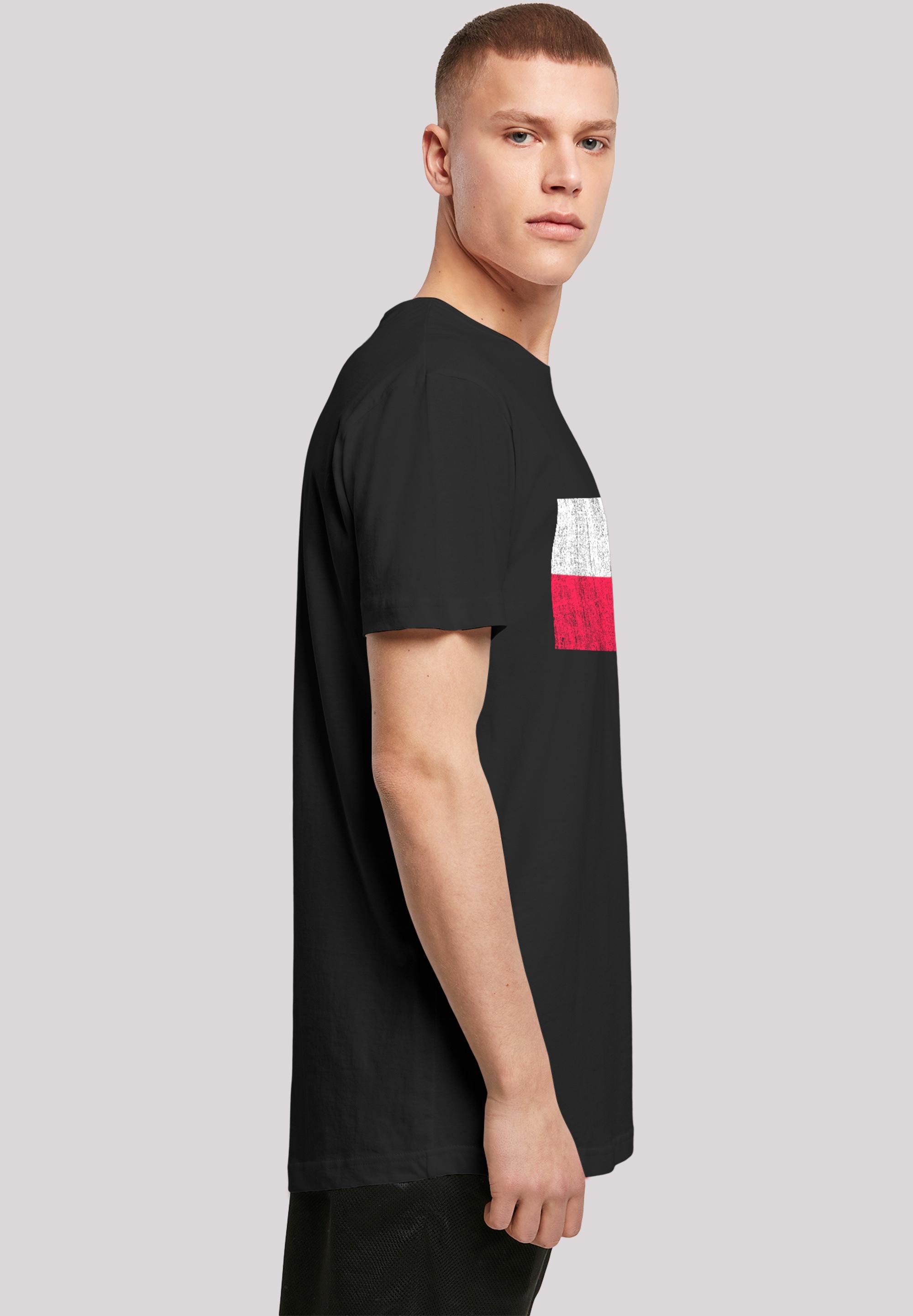 F4NT4STIC T-Shirt »Poland Polen Flagge distressed«, Print