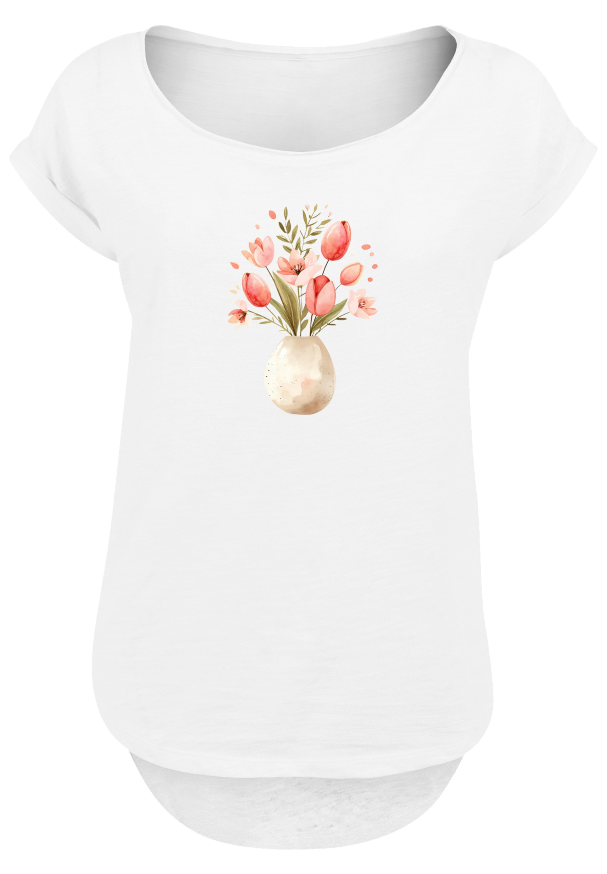 F4NT4STIC T-Shirt »Rosa Frühlingsblumenstrauß in Vase«, Premium Qualität