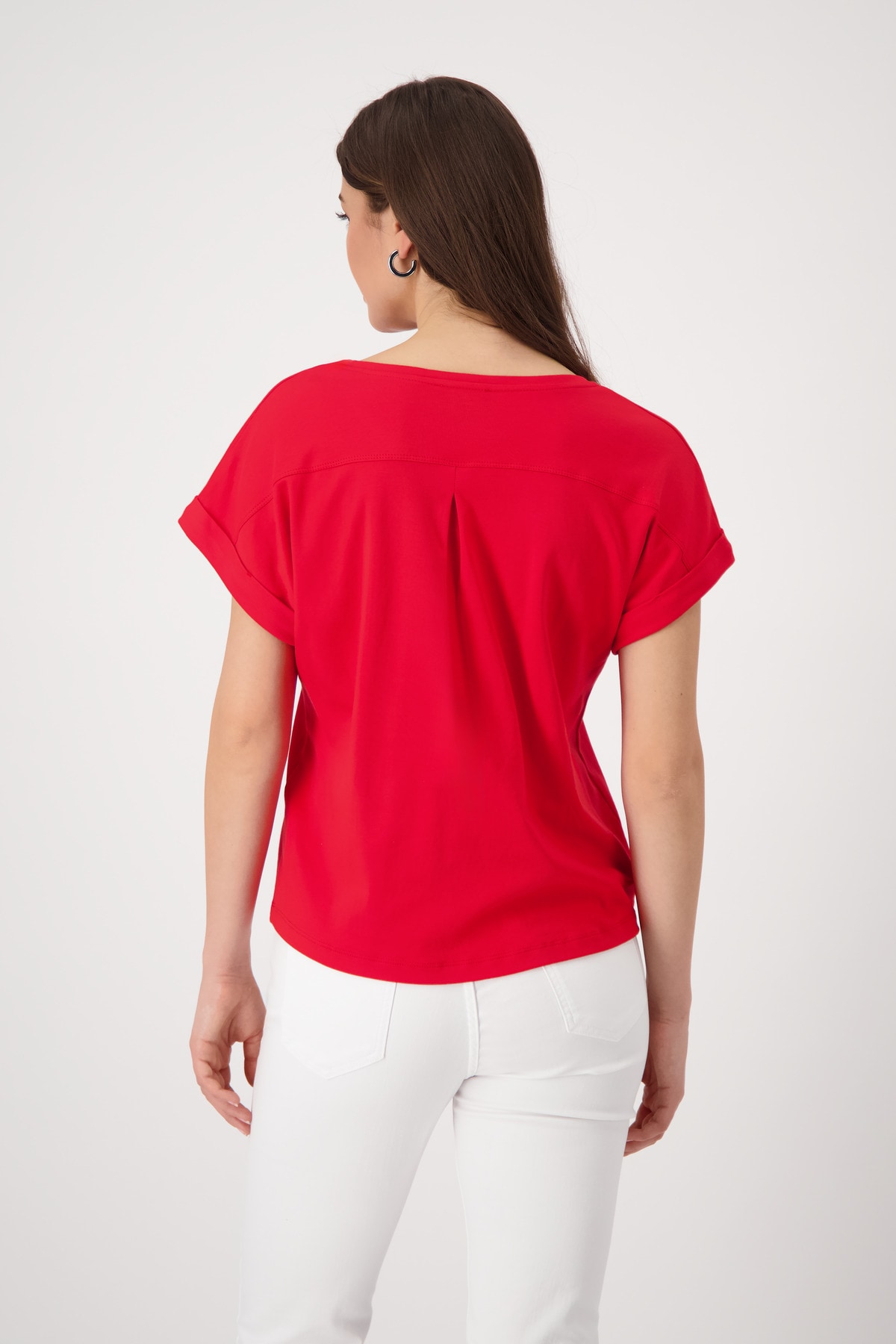 Monari T-Shirt »Shirt Basic Pima uni«, Mit Rundhalsausschnitt