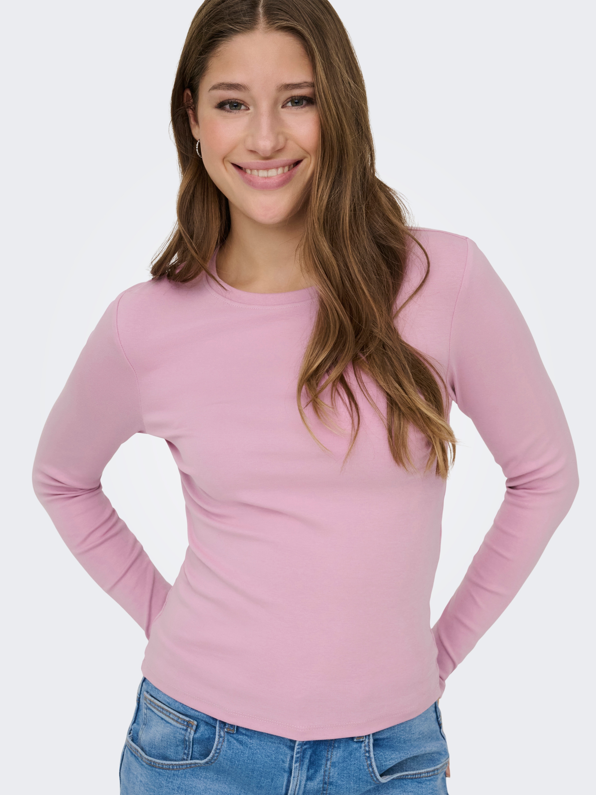 ONLY Langarmshirt "ONLRILEY O-NECK L/S TOP JRS" günstig online kaufen