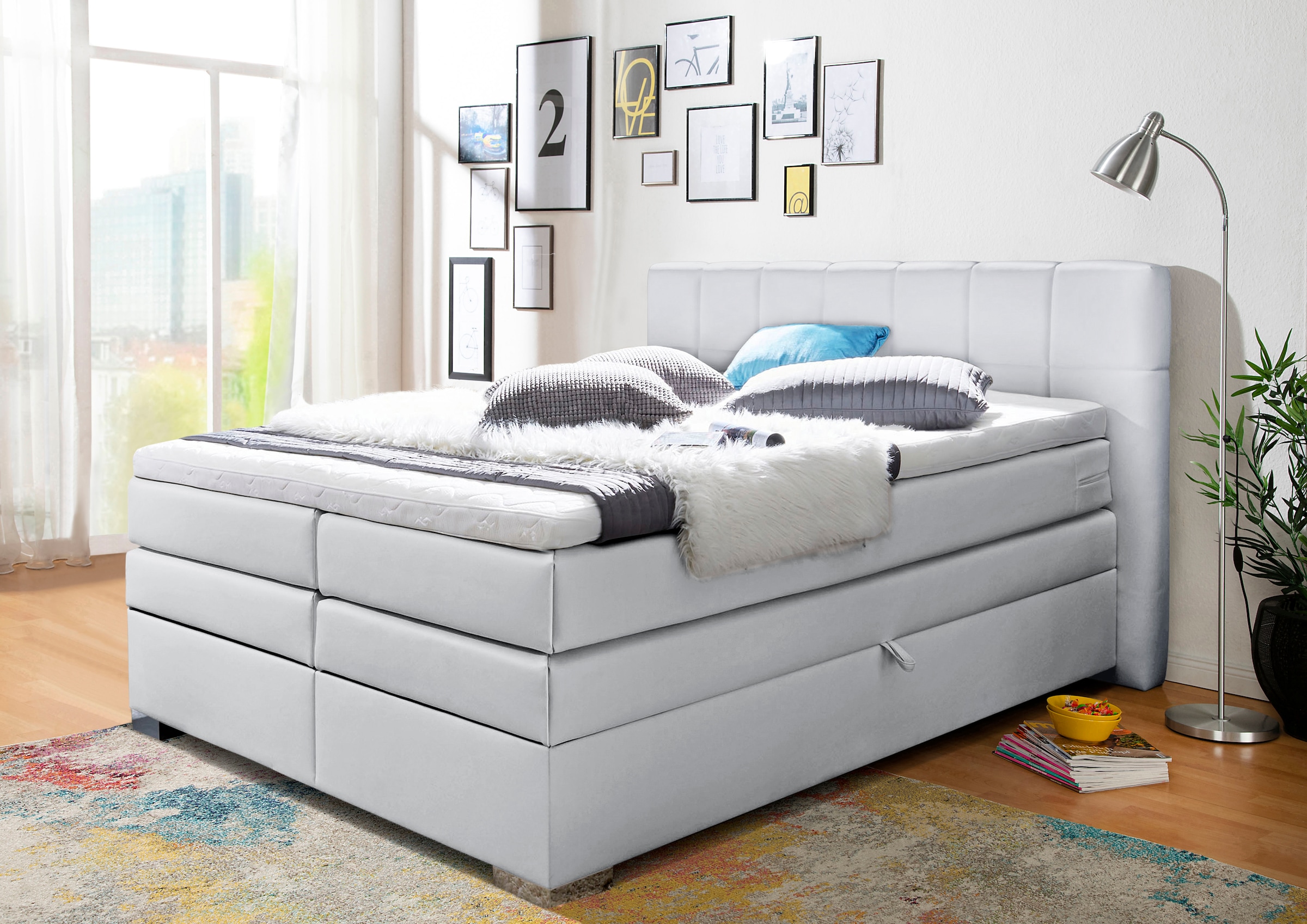 Home affaire Boxspringbett "Airdrie" inkl. Bettkasten und Topper
