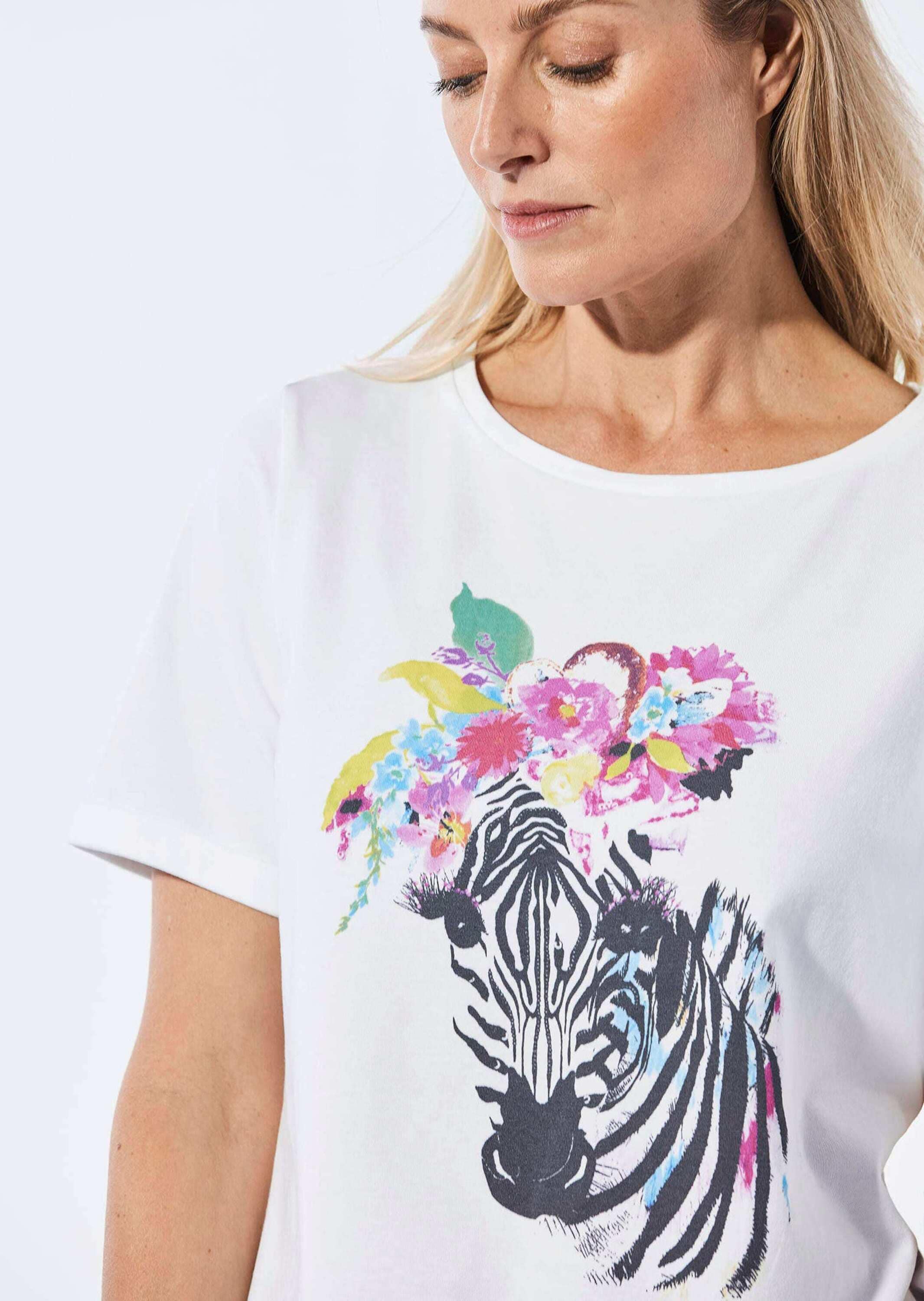 GOLDNER Kurzarmshirt »Jerseyshirt mit überschnittenen Schultern«